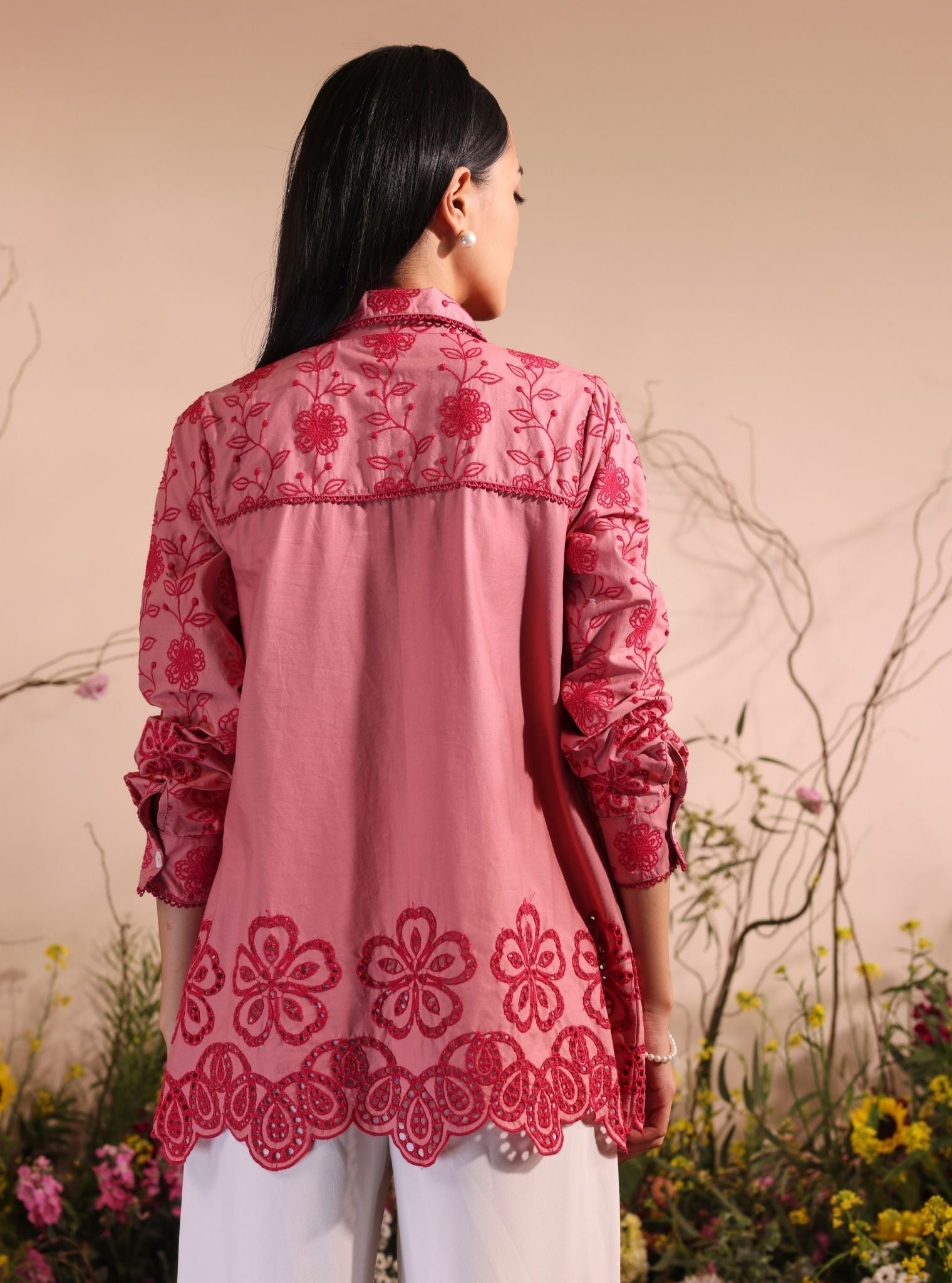 Romy Supima Cotton Salmon Pink Shirt