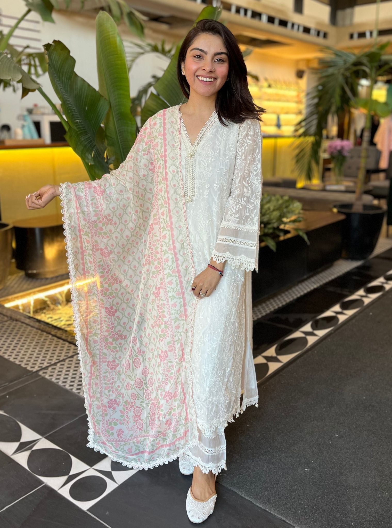 Cahya Organza Off White Kurta Set