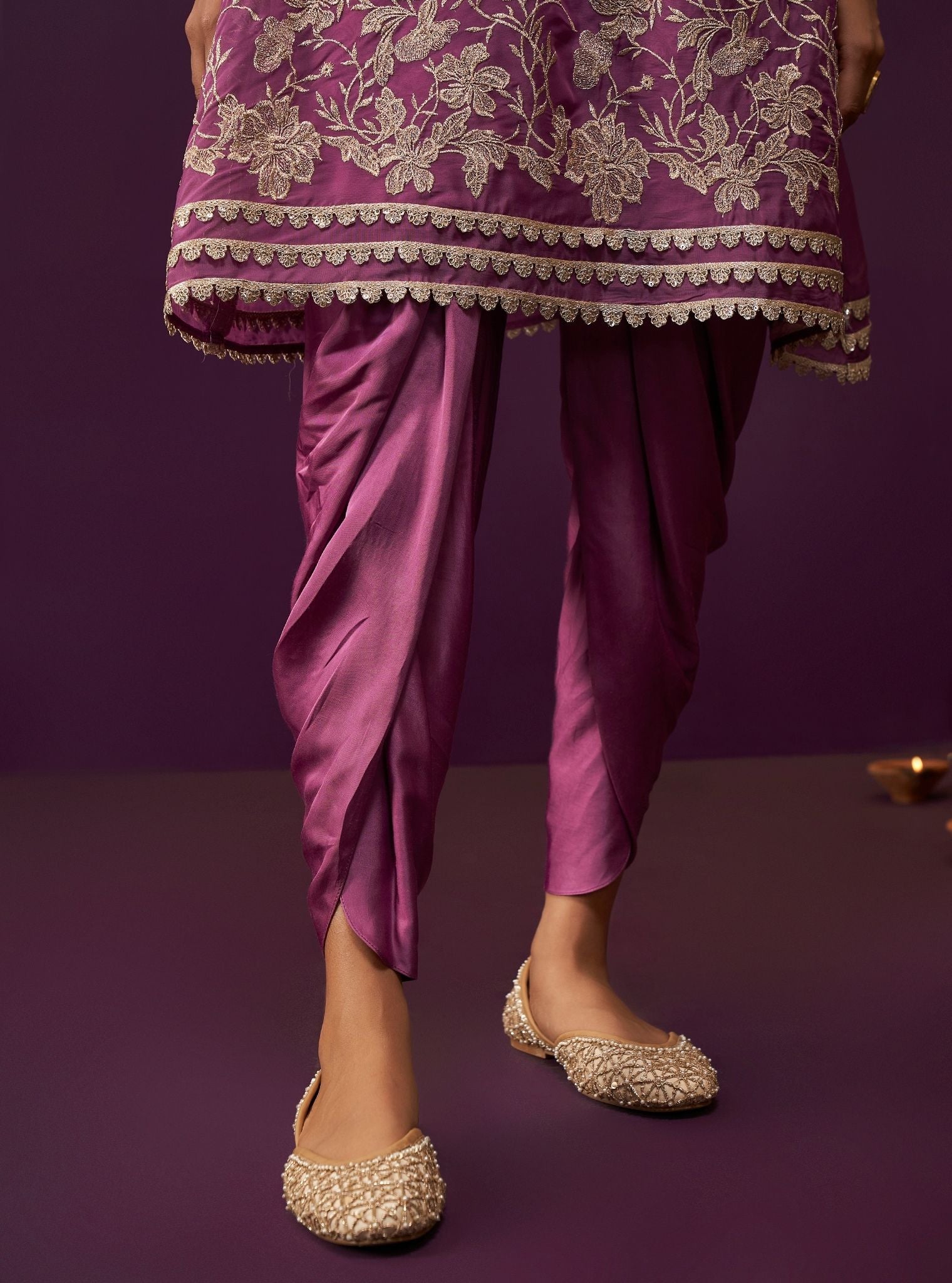 Sunee Organza Grape Kurta Set