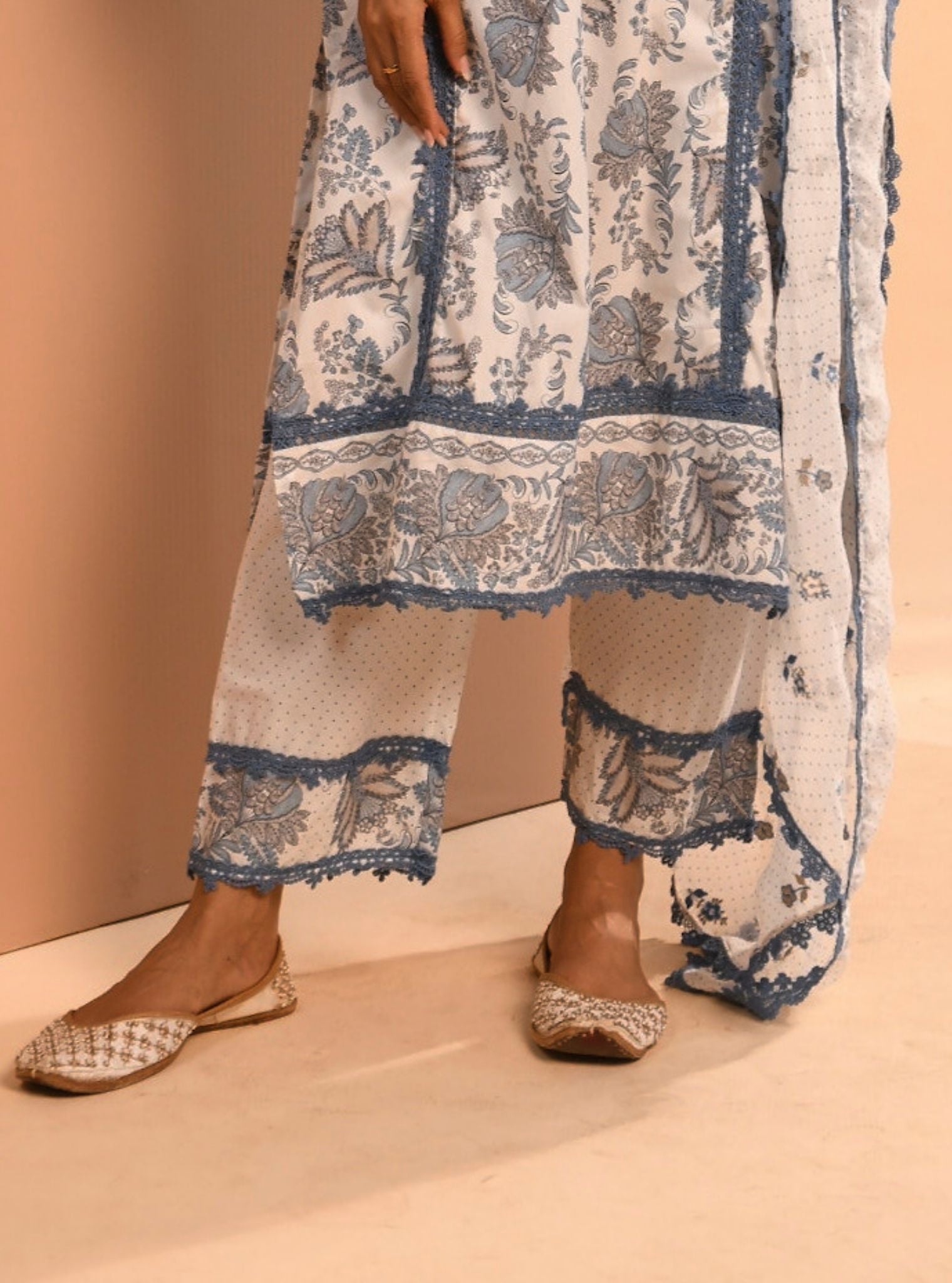 Esti Supima Cotton Blue Kurta Set