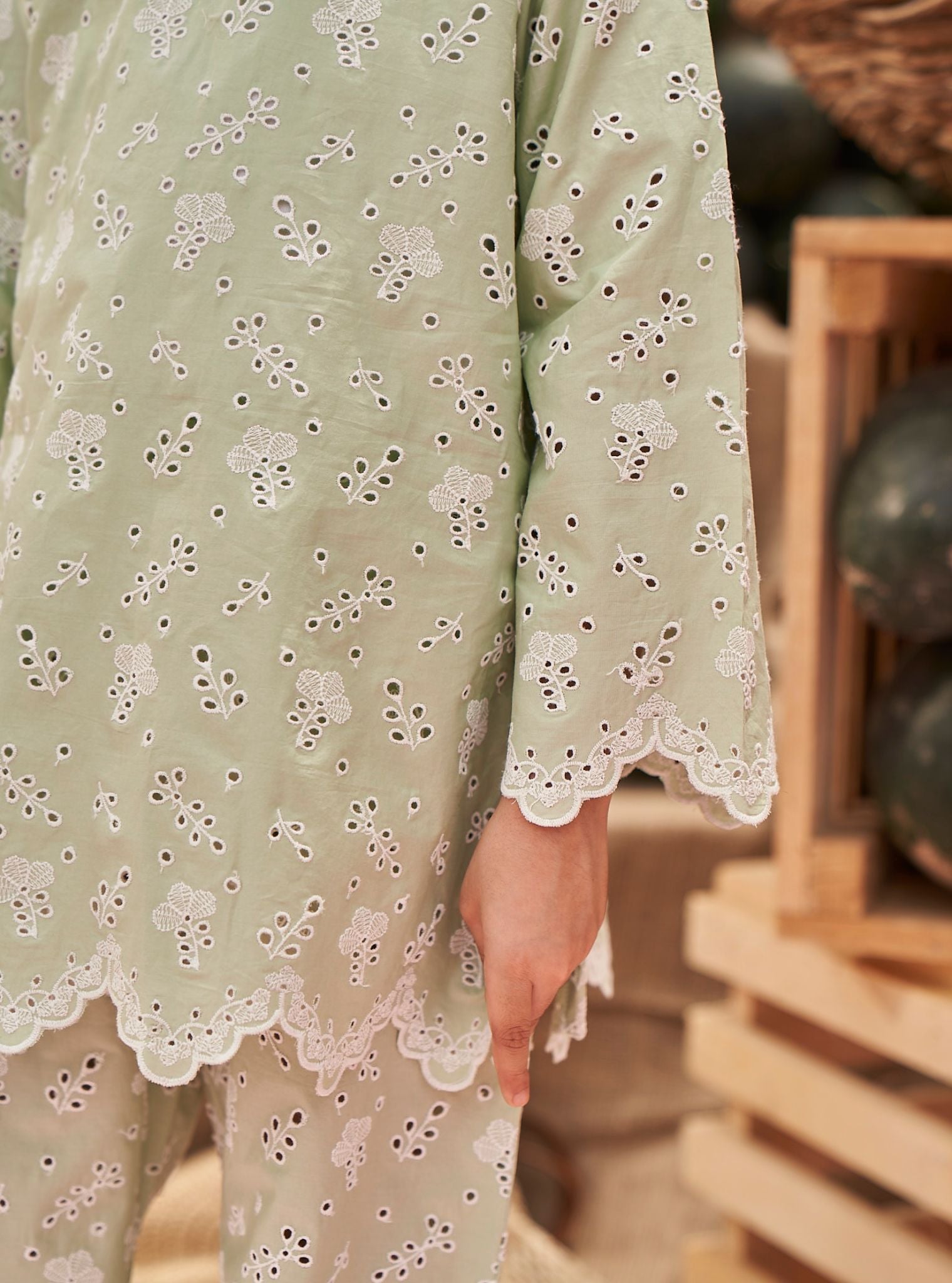 Lisna Supima Cotton Green Co-ord Set