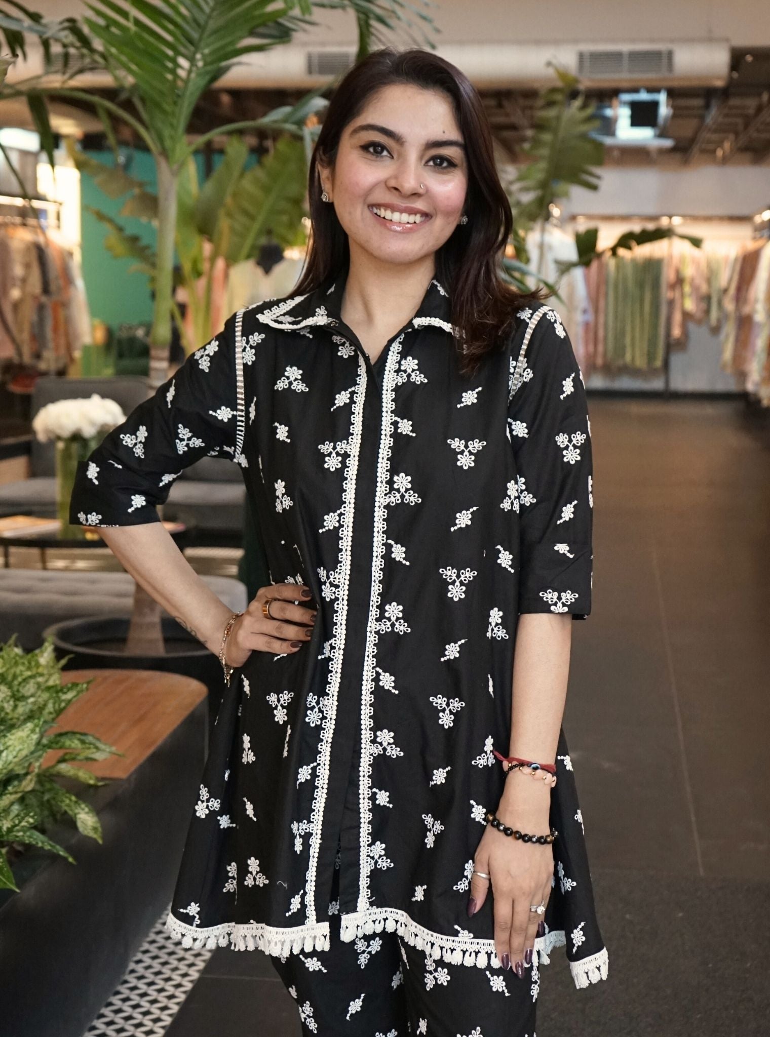 Colmar Supima Cotton Black Shirt Co-ord Set