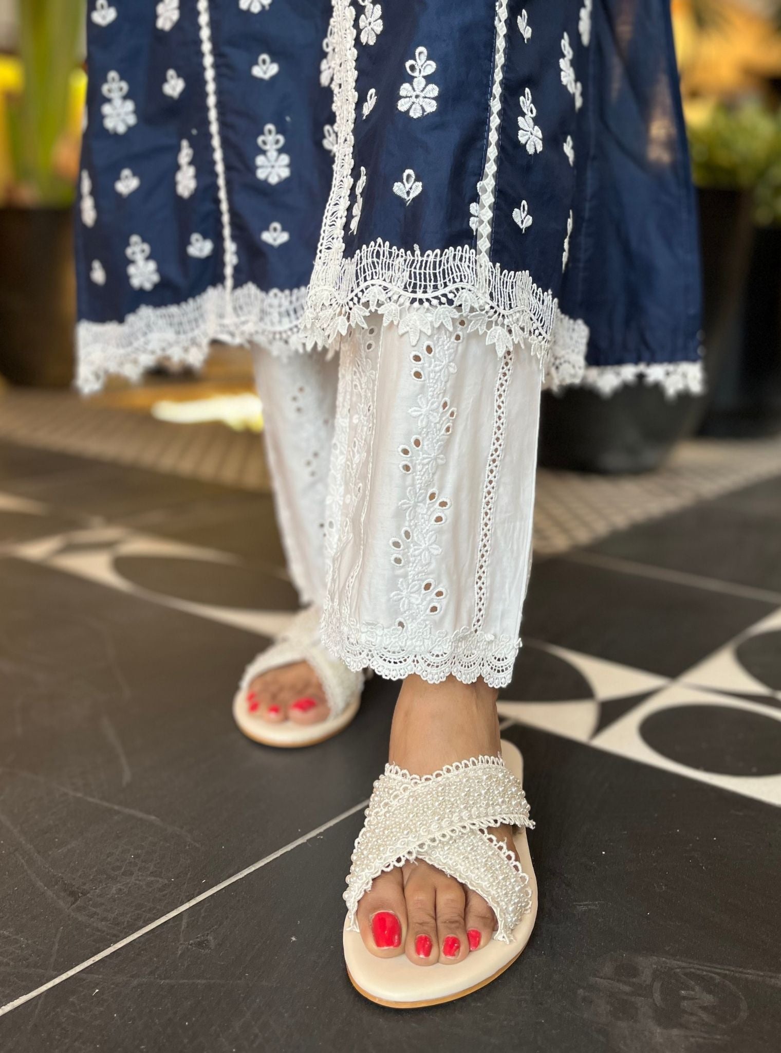 Alba Supima Cotton Navy Kurta Set
