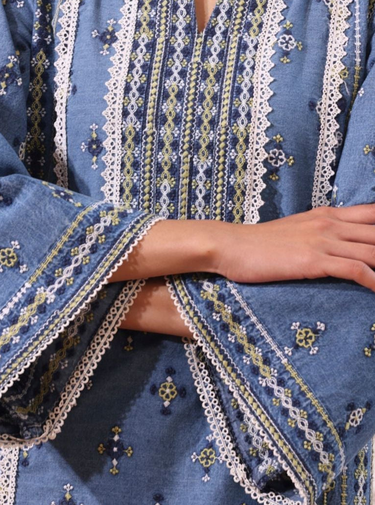 Odette Denim Blue Kurta Set