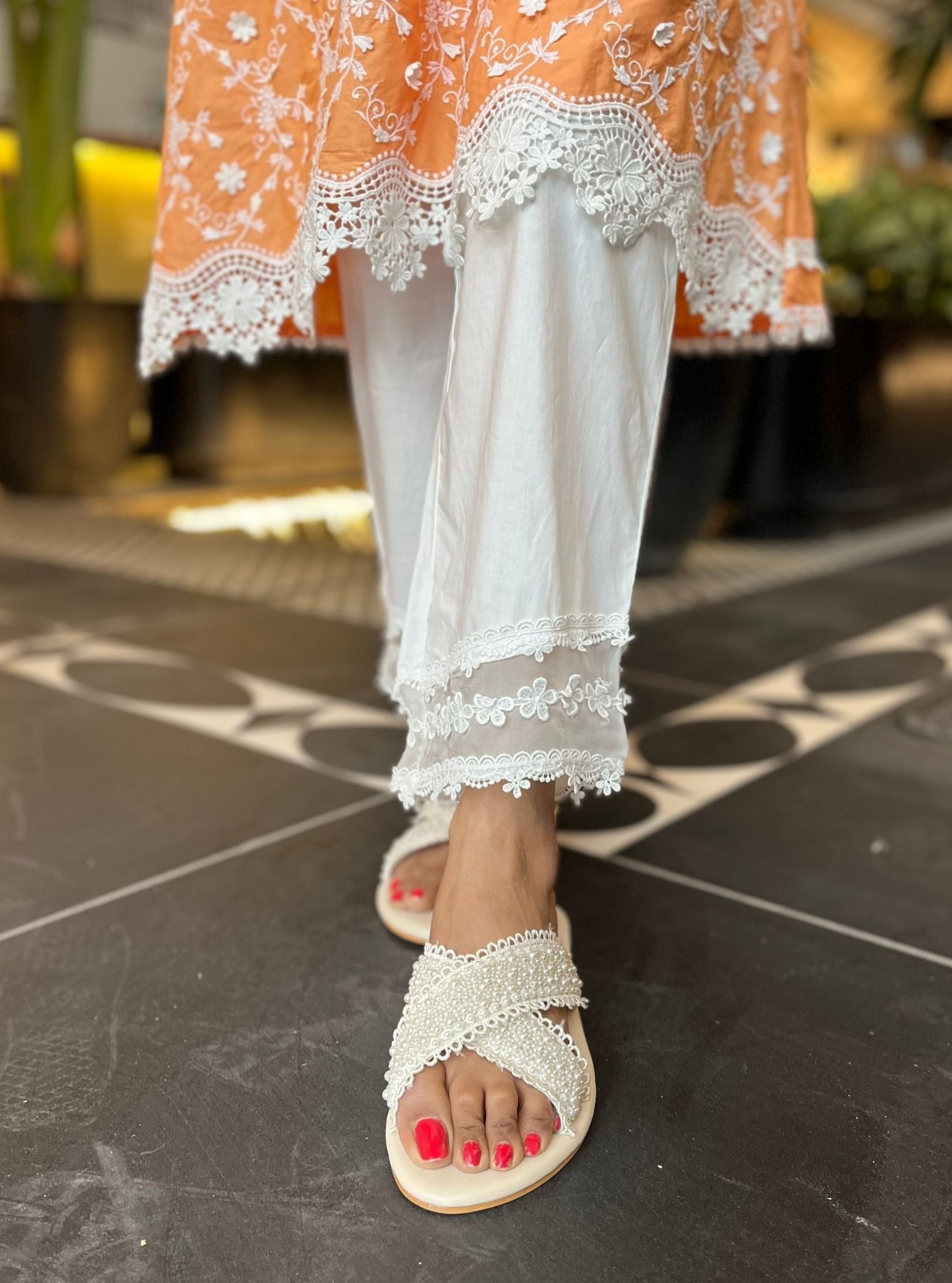 BayBreeze Supima Cotton Orange Kurta Set