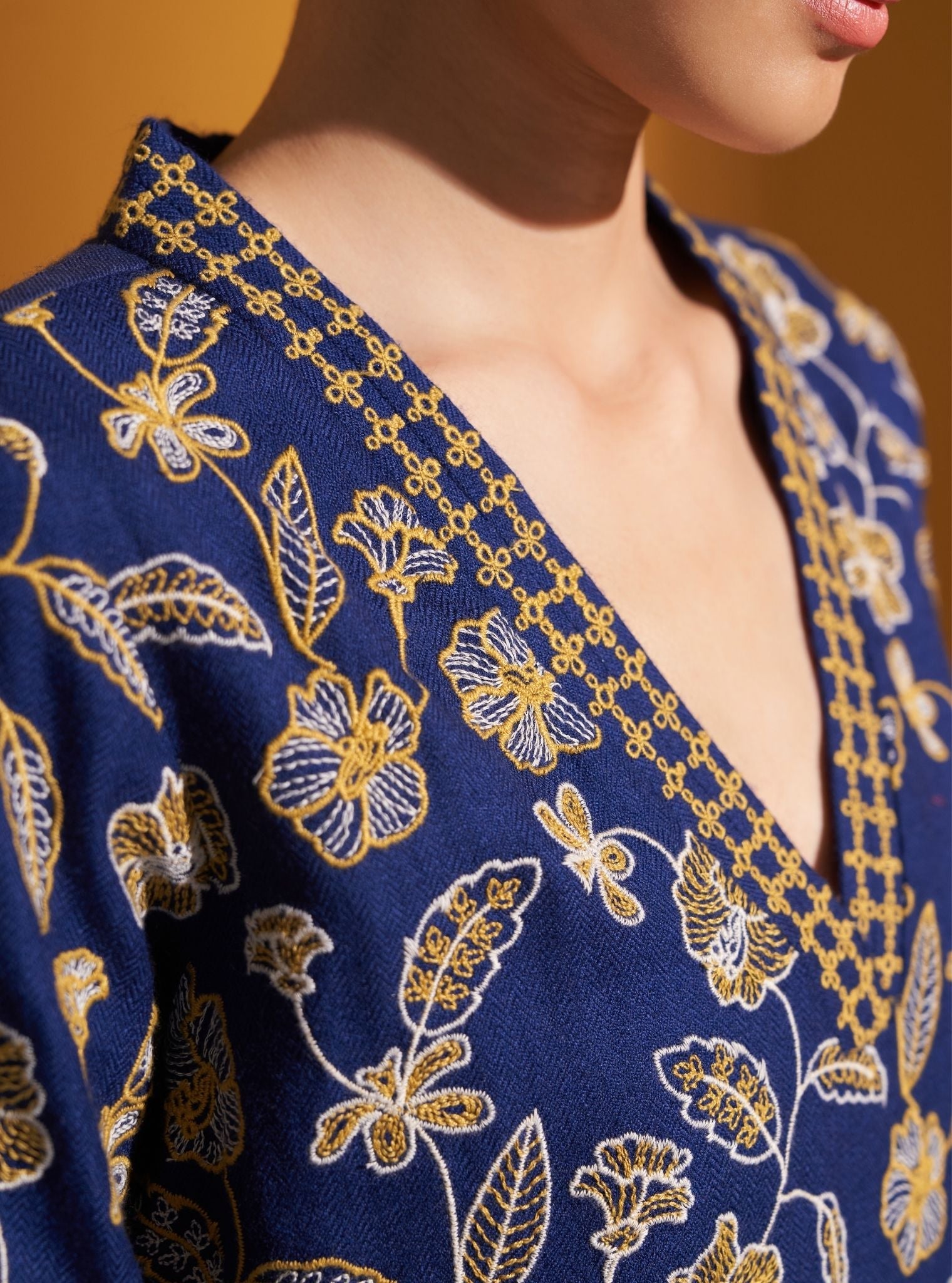 Clare Wool Navy Kurta Set