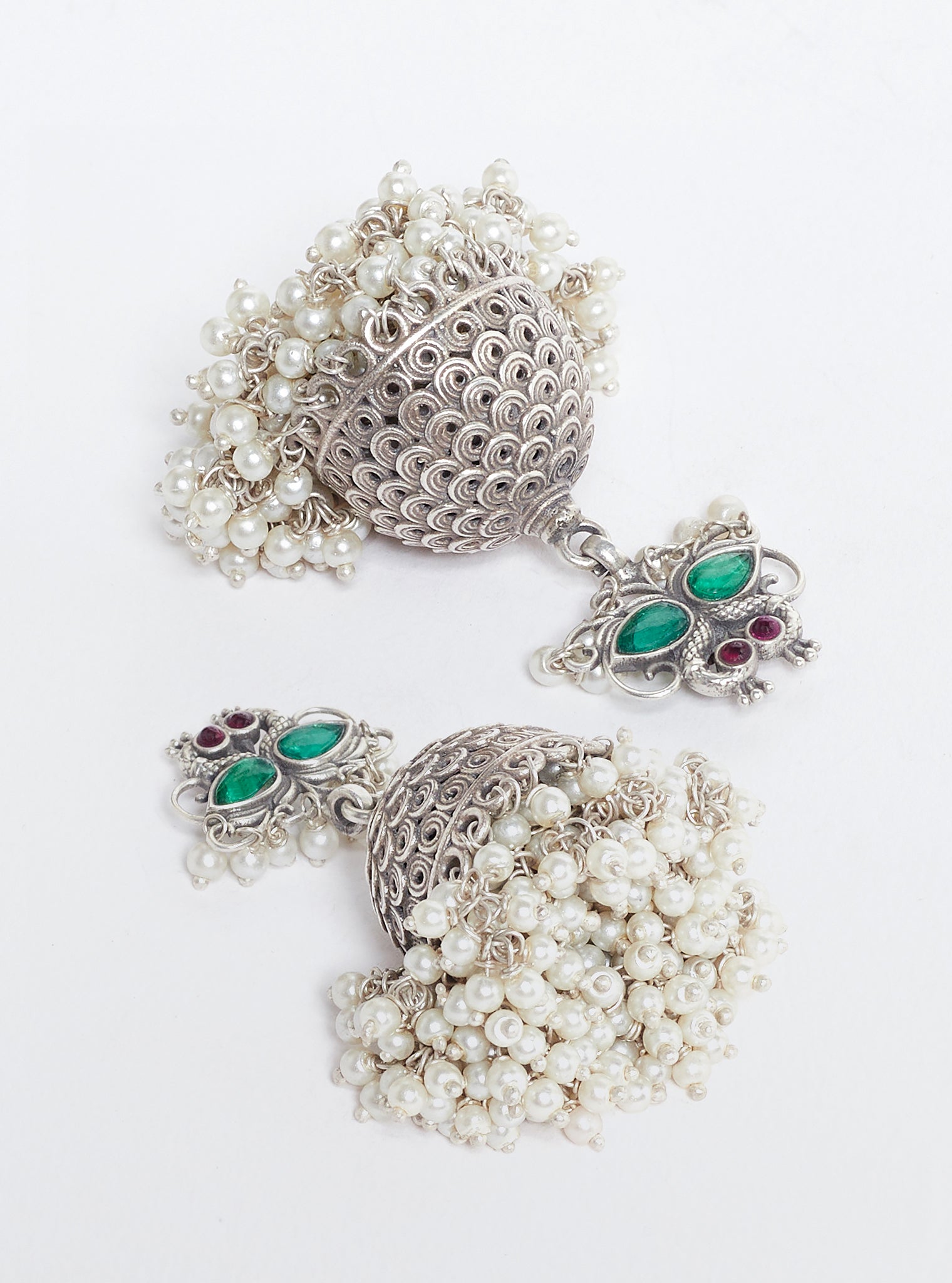 Pure Silver Chandraki Jhumka