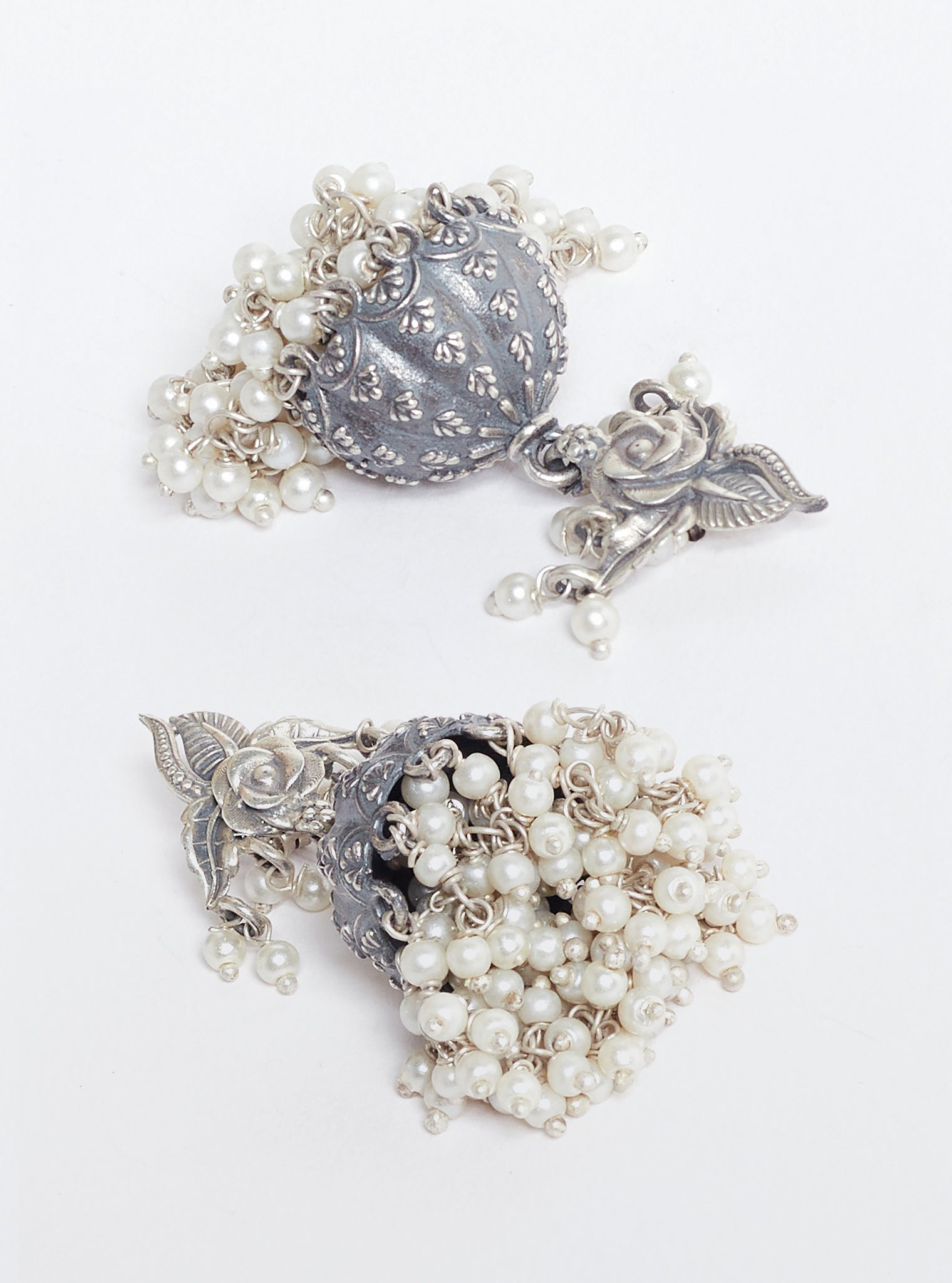 Pure Silver Melrose Pearl Jhumki