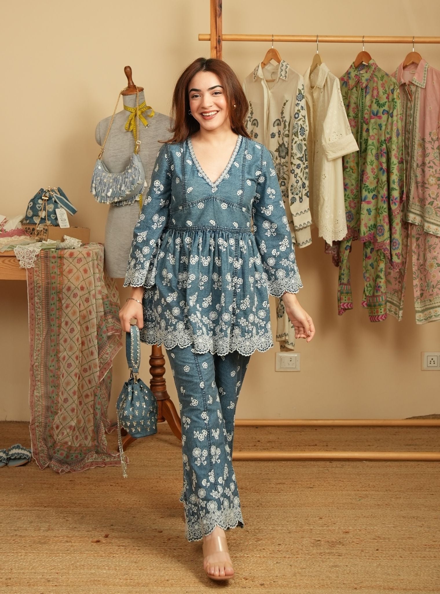 Sariona Denim Co-ord Set