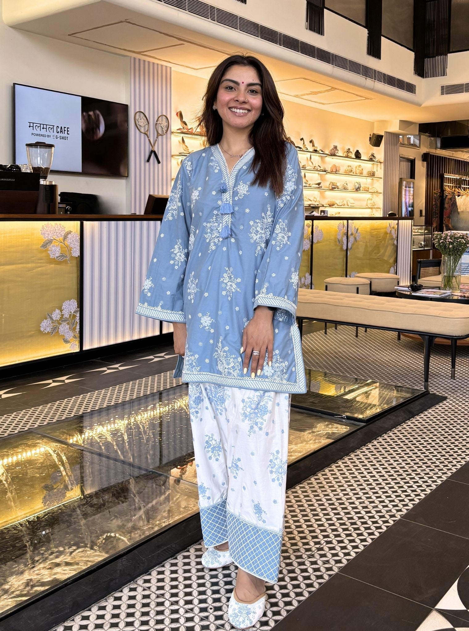 Valence Supima Cotton Blue Kurta Set