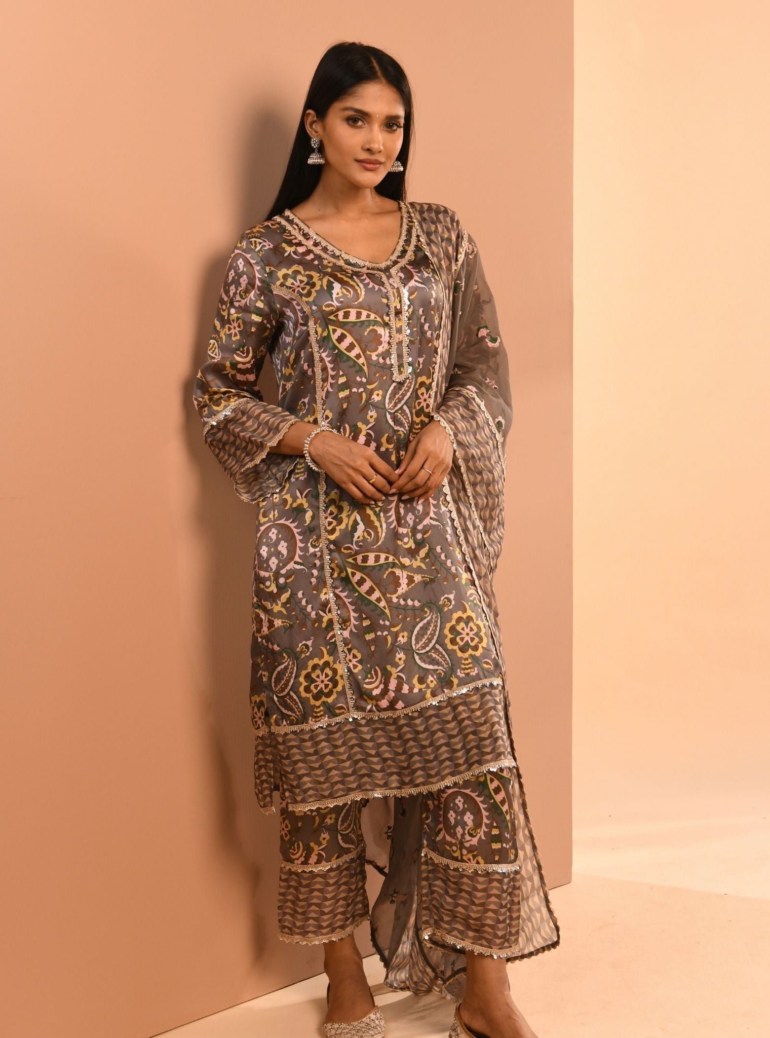 Selah Cupro Grey Kurta Set