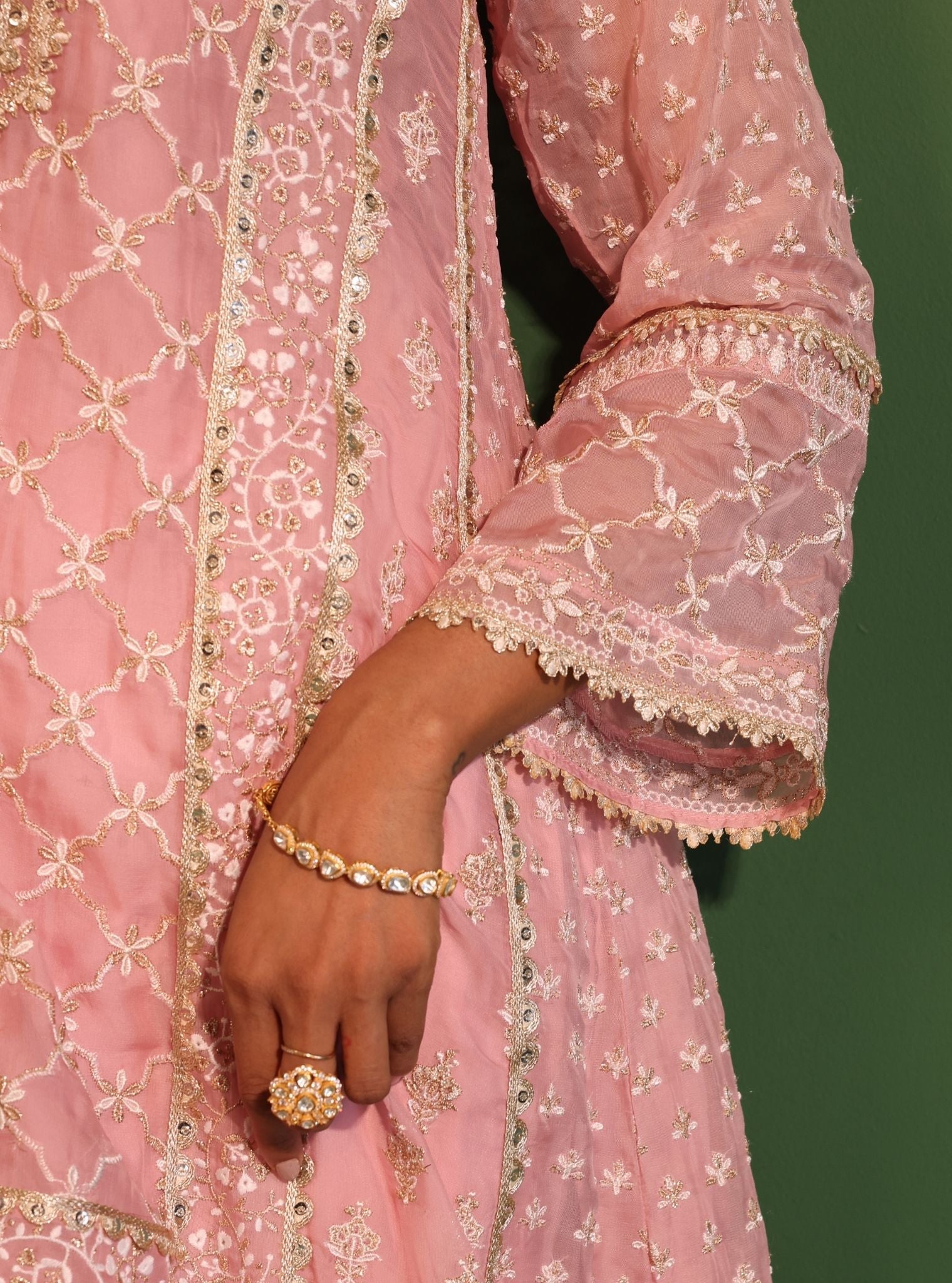 Suhana Organza Onion Pink Kurta Set