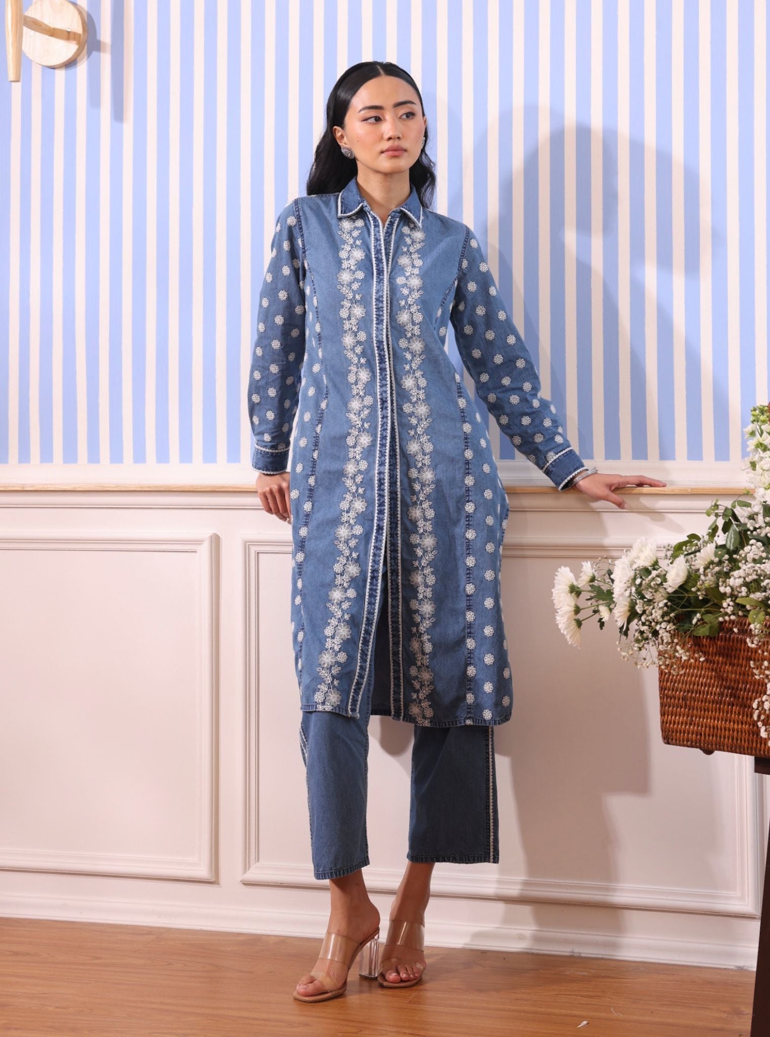 Stellan Denim Kurta Co-ord Set