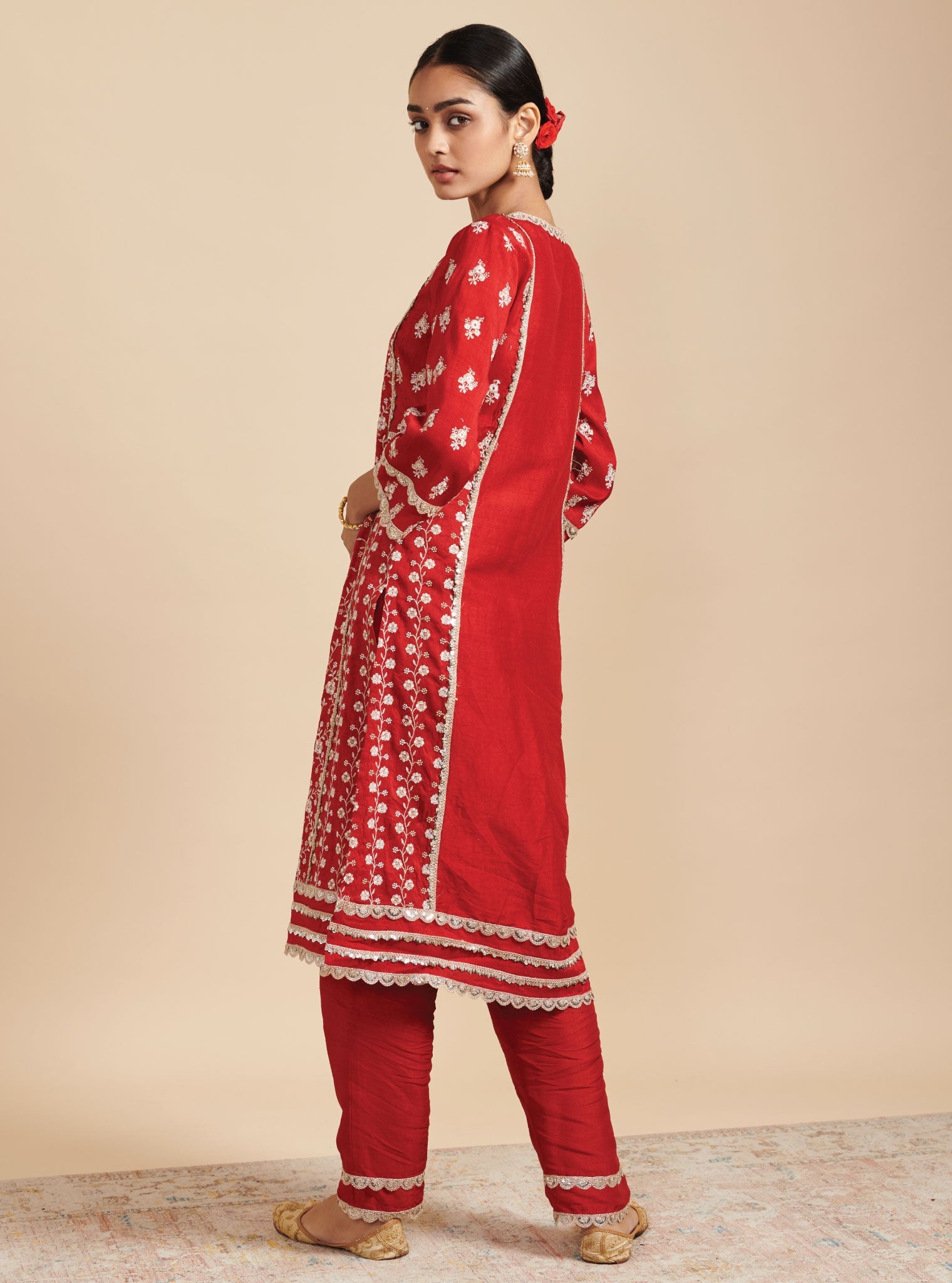 Kaashni Silk Red Kurta Set