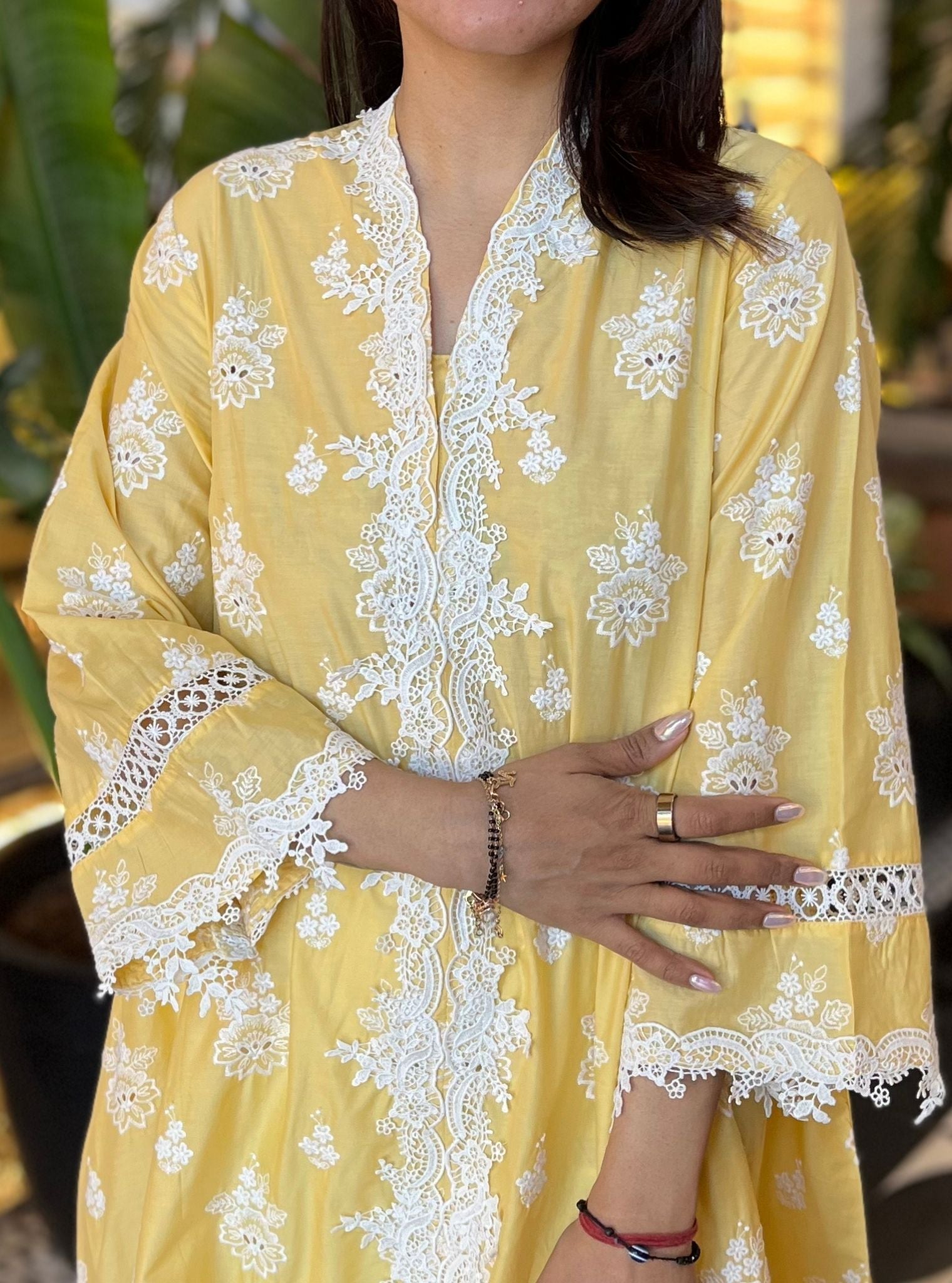 Esteve Supima Cotton Yellow Kurta Set