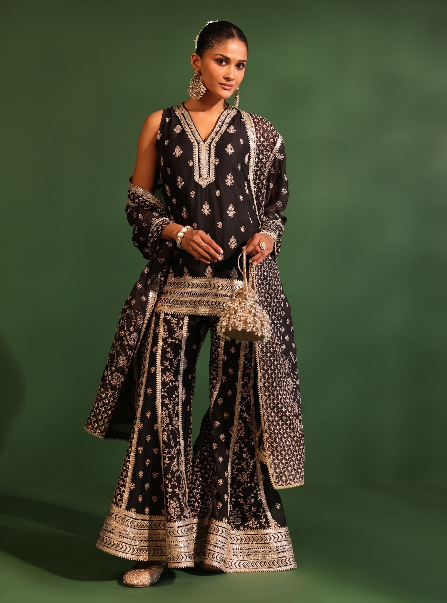 Ishq Organza Black Kurta Set