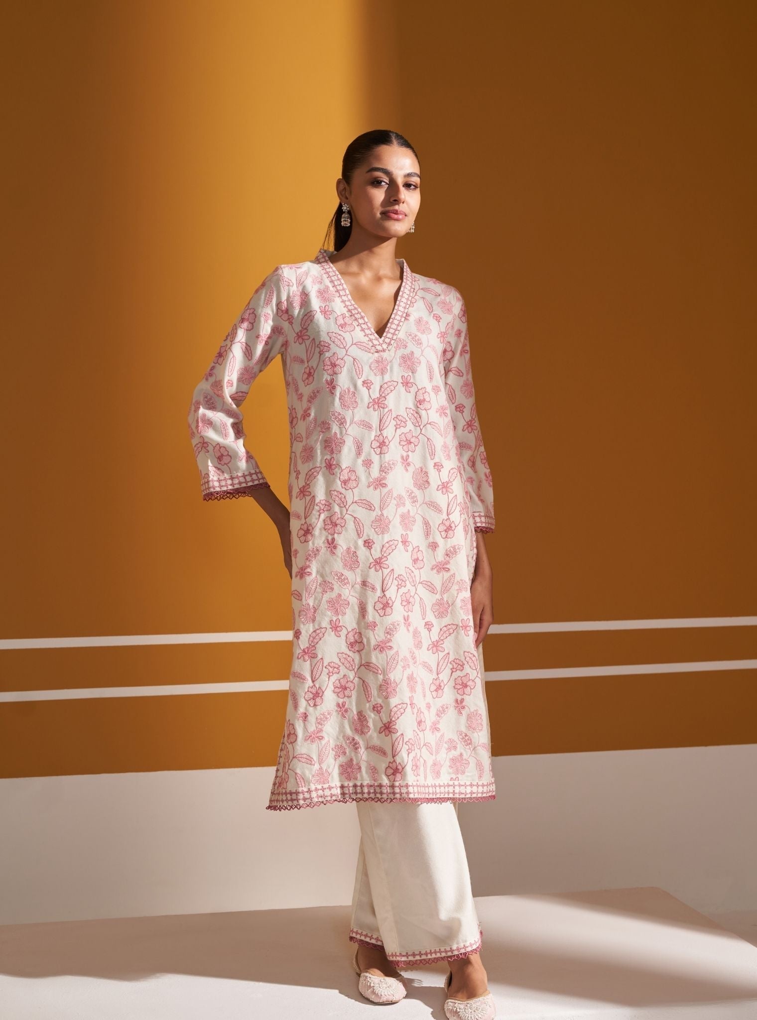 Clare Wool Off White Kurta Set