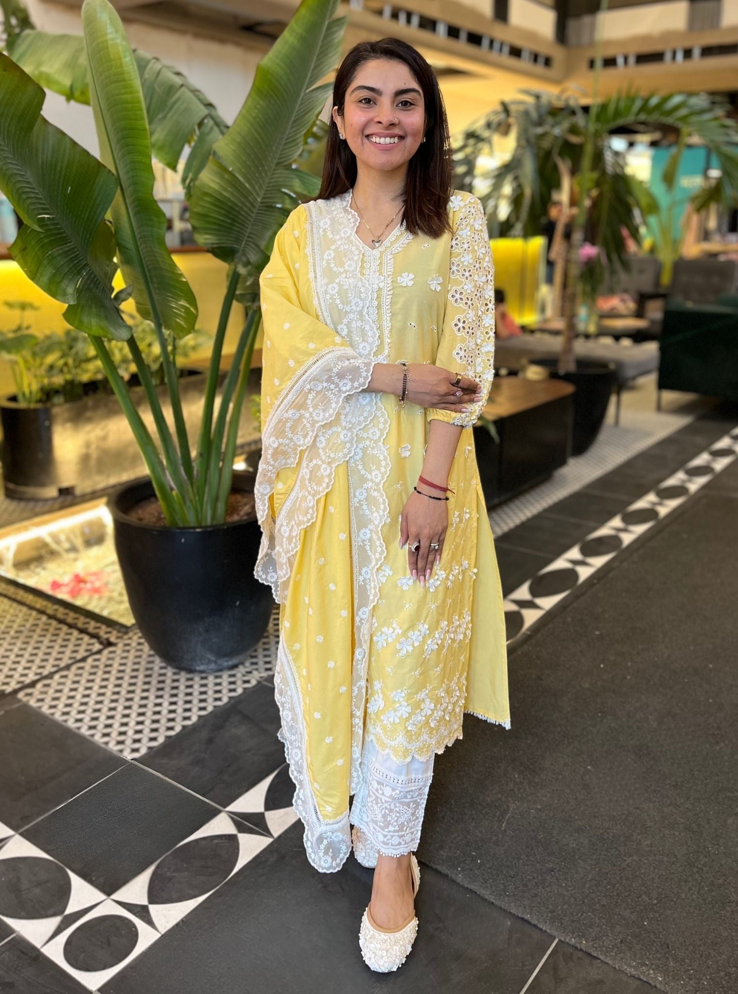 Asota Supima Cotton Yellow Kurta Set