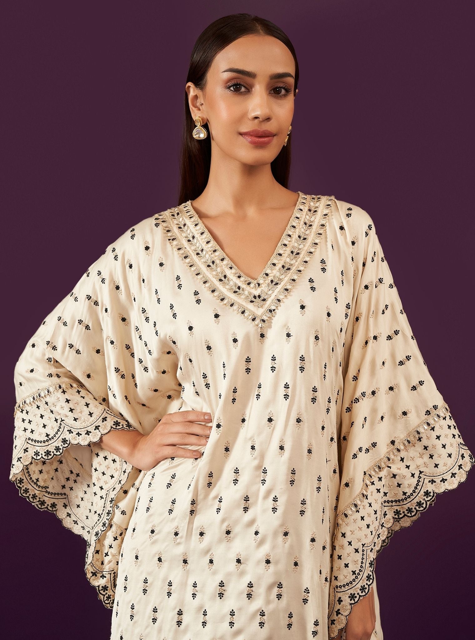 Florian Cupro Satin Off White kaftan