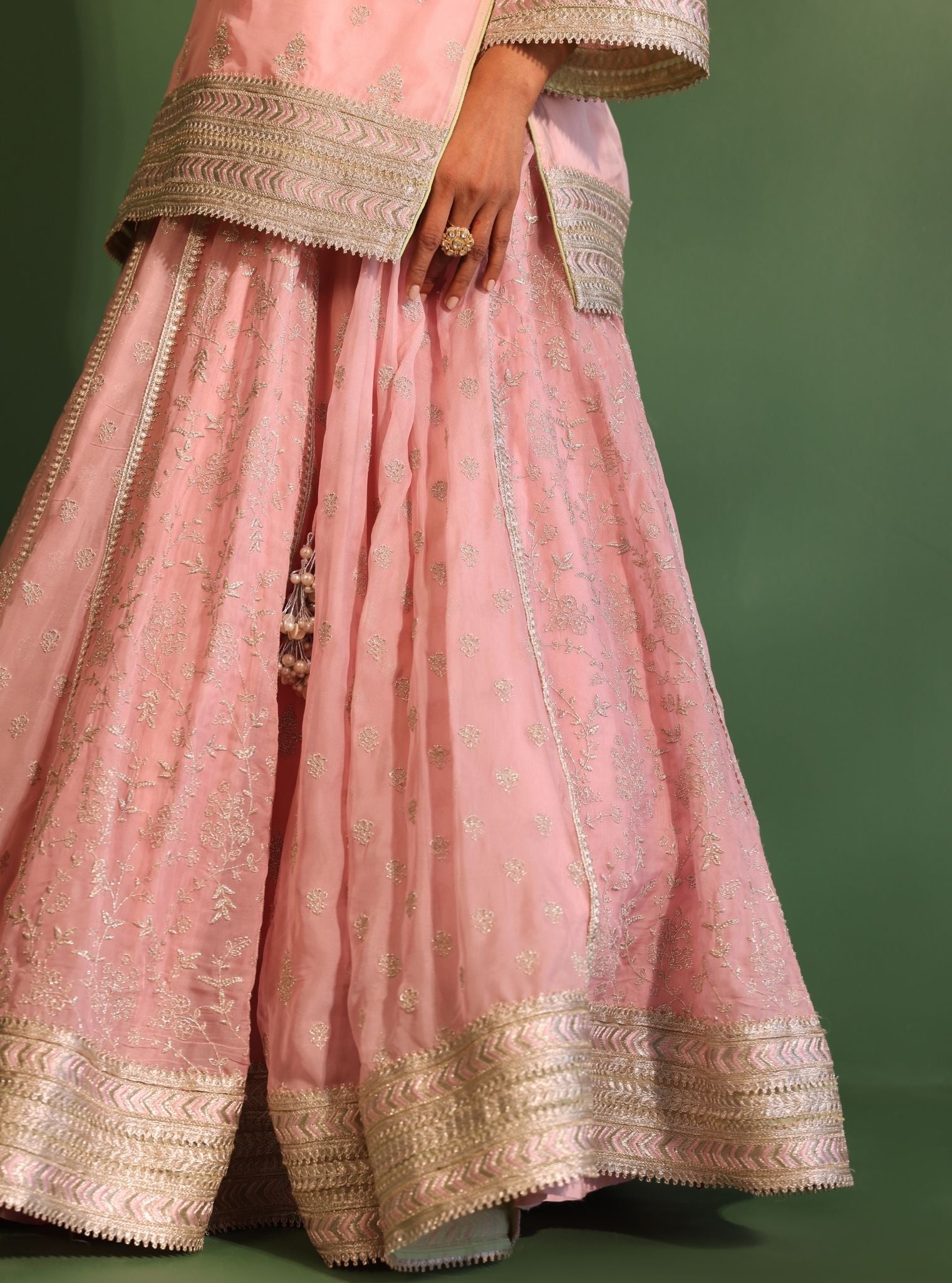 Tarang Organza Onion Pink Kurta Set