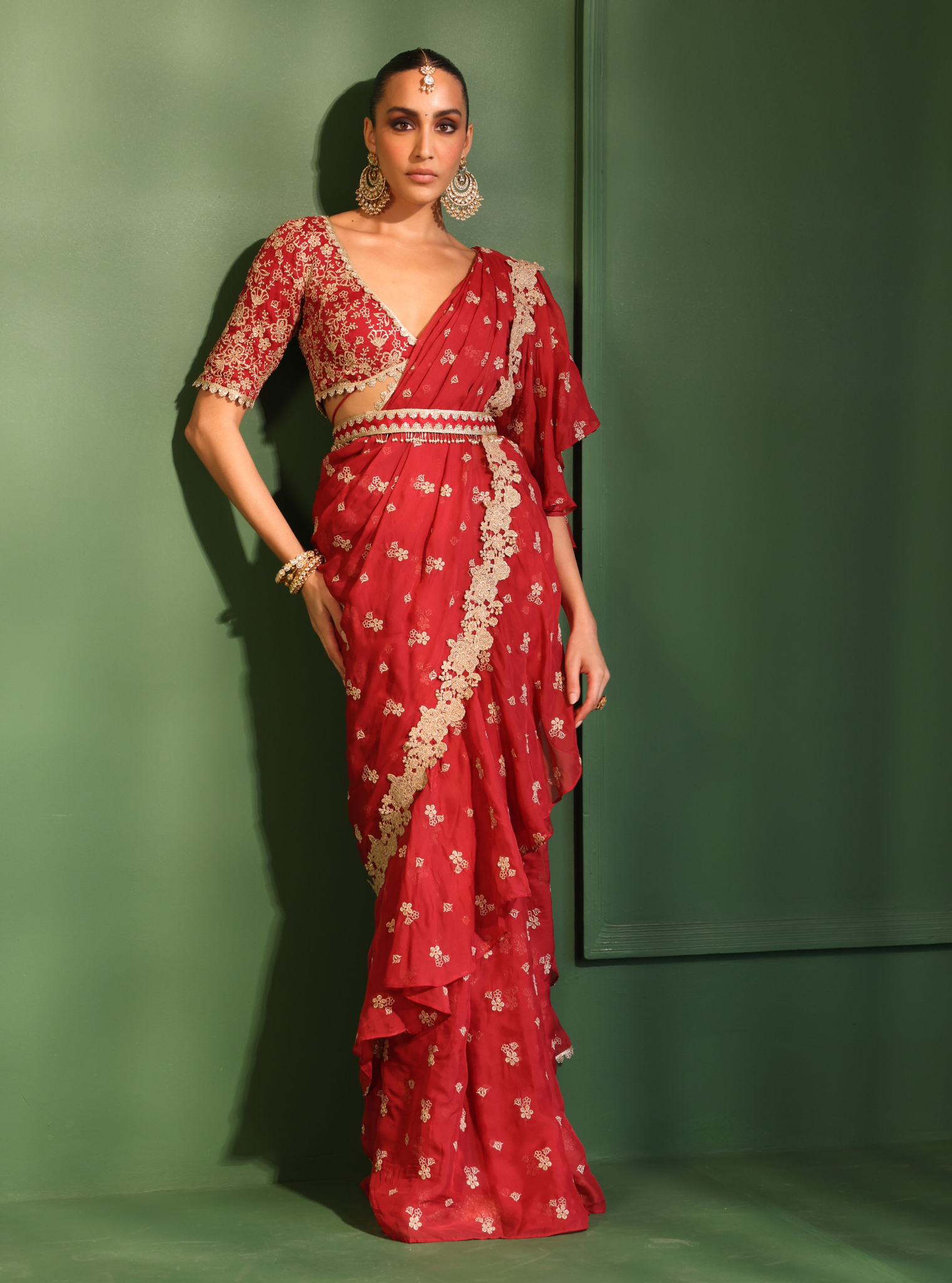 Pari Organza Red Saree