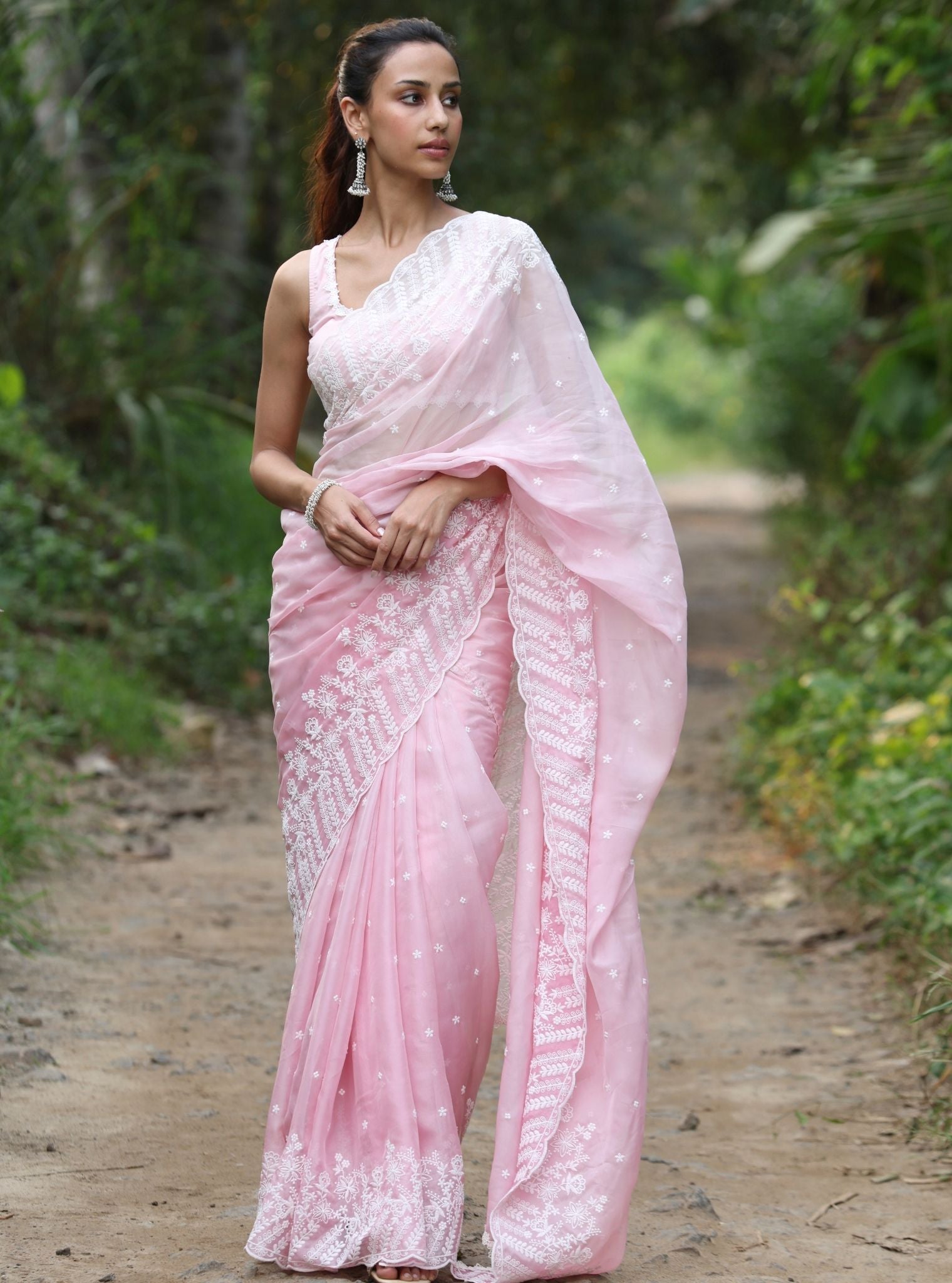 Roja Organza Ombre Pink Saree