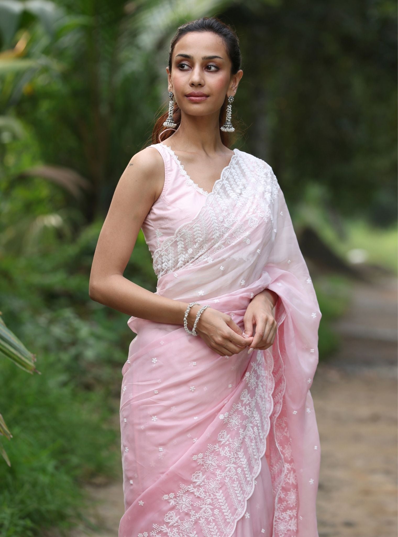 Roja Organza Ombre Pink Saree