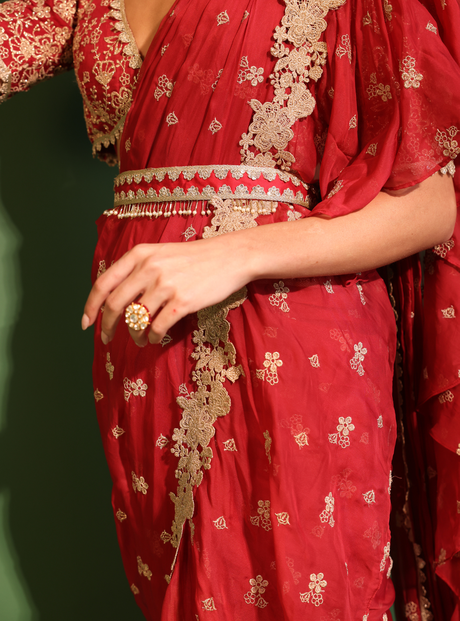 Pari Organza Red Saree