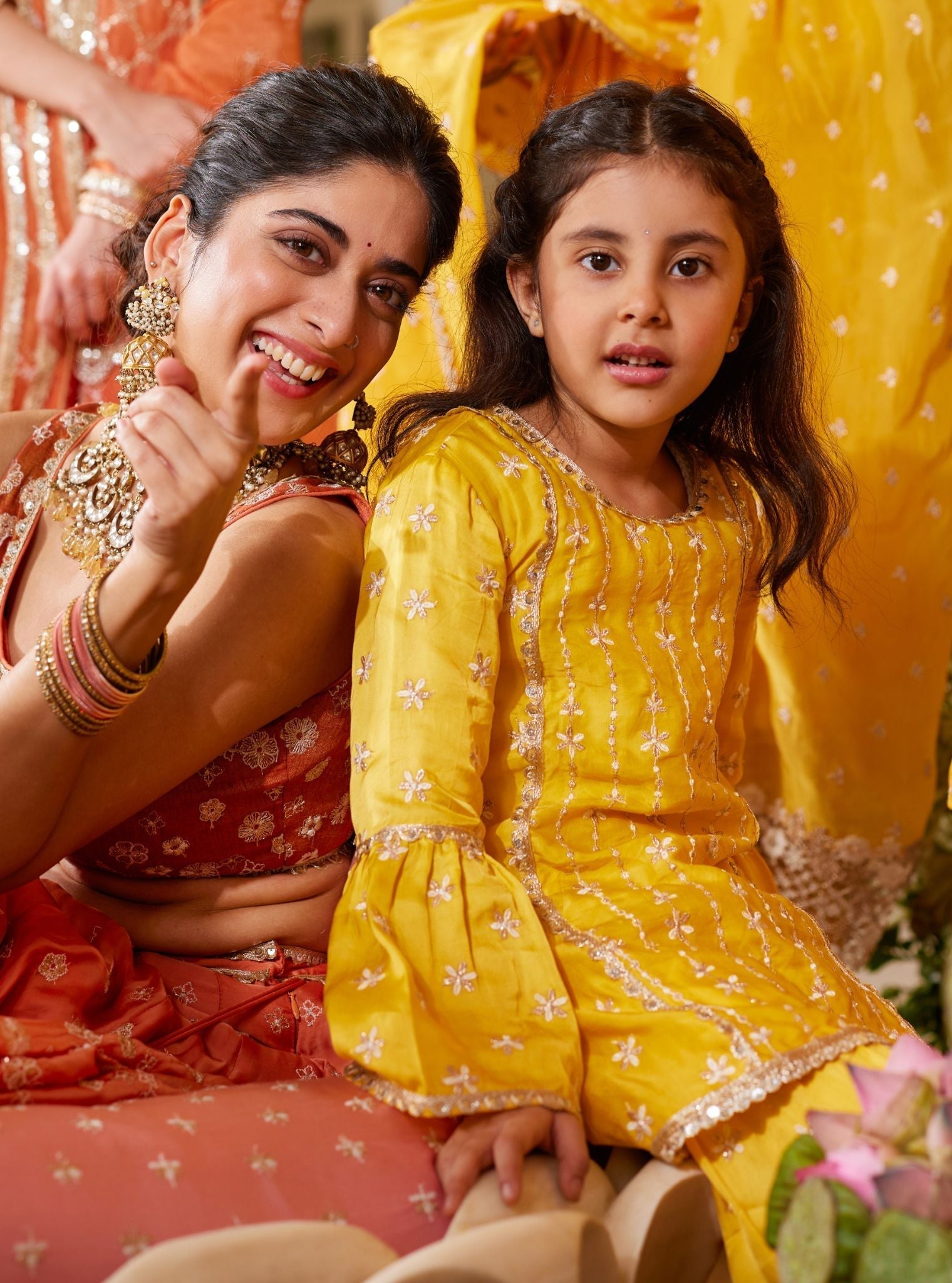 Pyaari Modal Satin Yellow Kurta with Garara Set