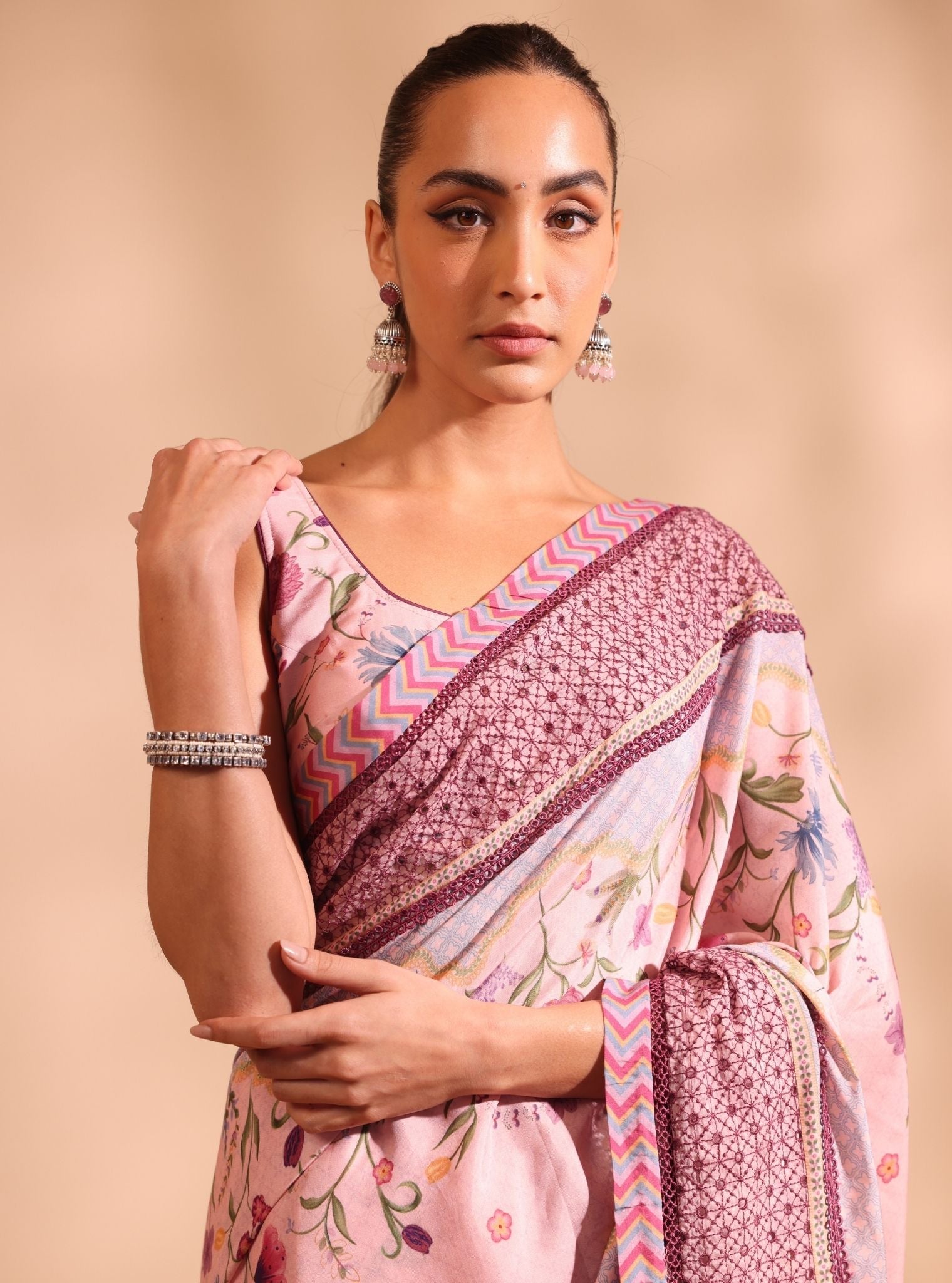Niri Lawn Pink Saree