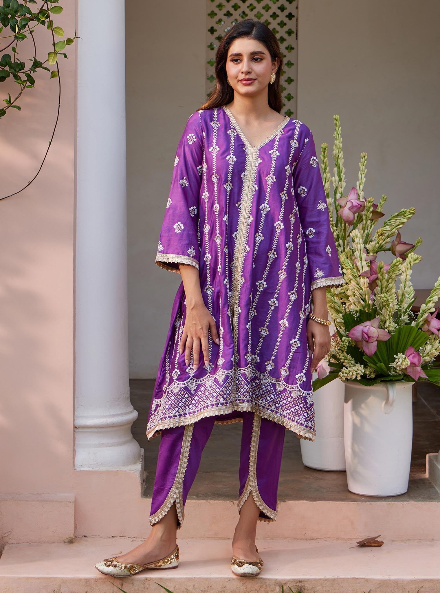 Suvasi Pima Purple Kurta Set