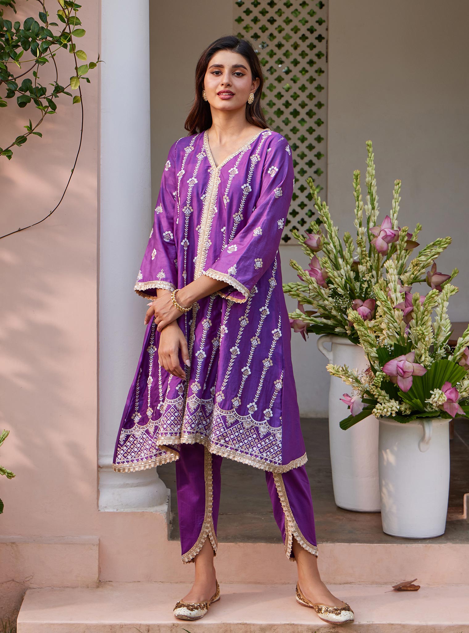 Suvasi Pima Purple Kurta Set
