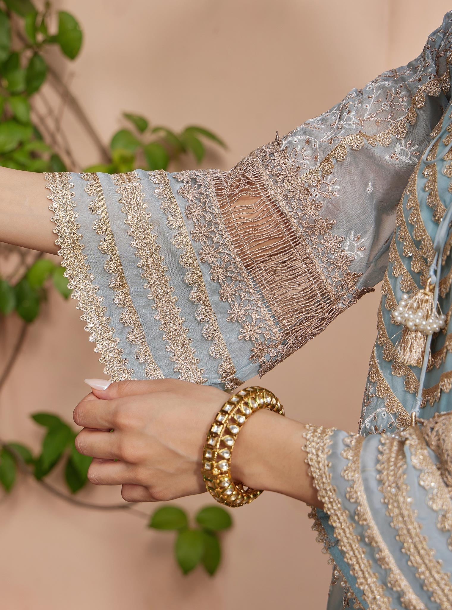 Vipas Organza Blue Kurta with Salwar Set