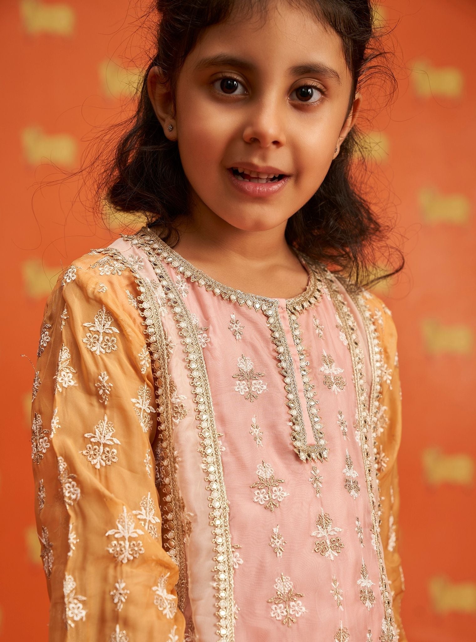Zina Organza Pink Kurta Set