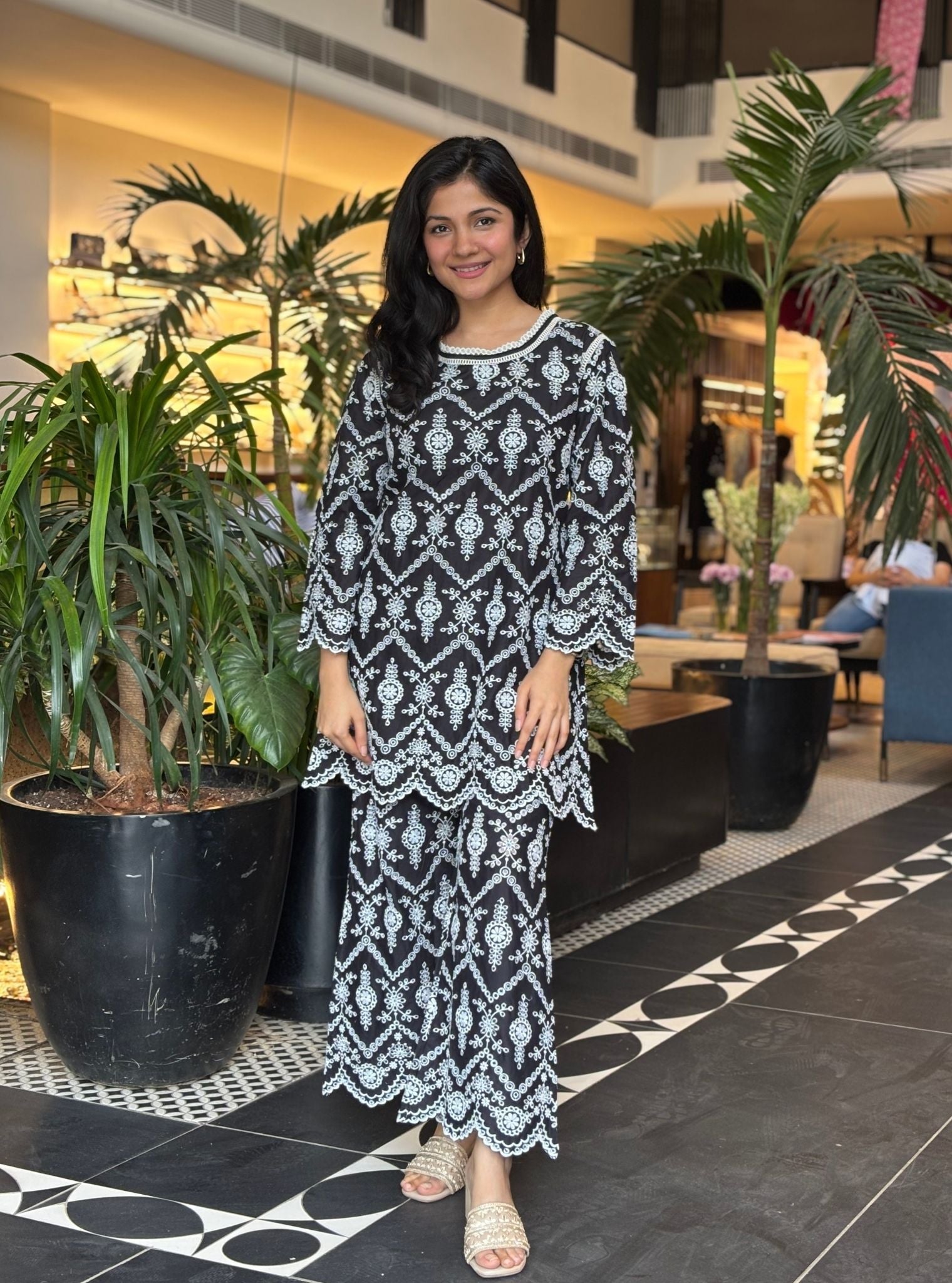 Evelyn Supima Cotton Black Co-ord Set