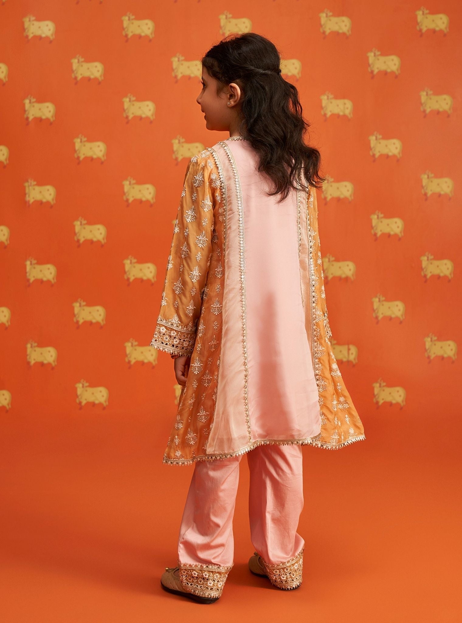 Zina Organza Pink Kurta Set