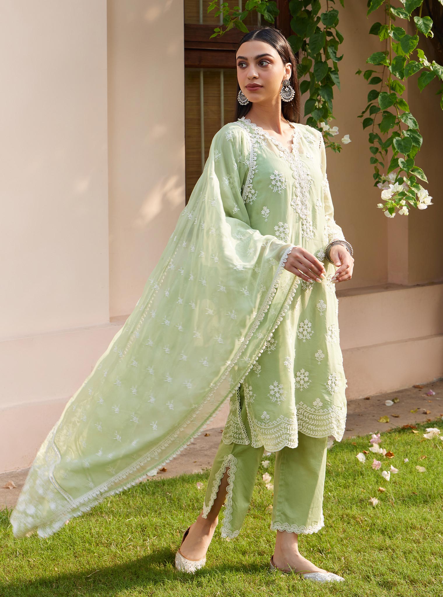Aruni Organza Green Kurta Set
