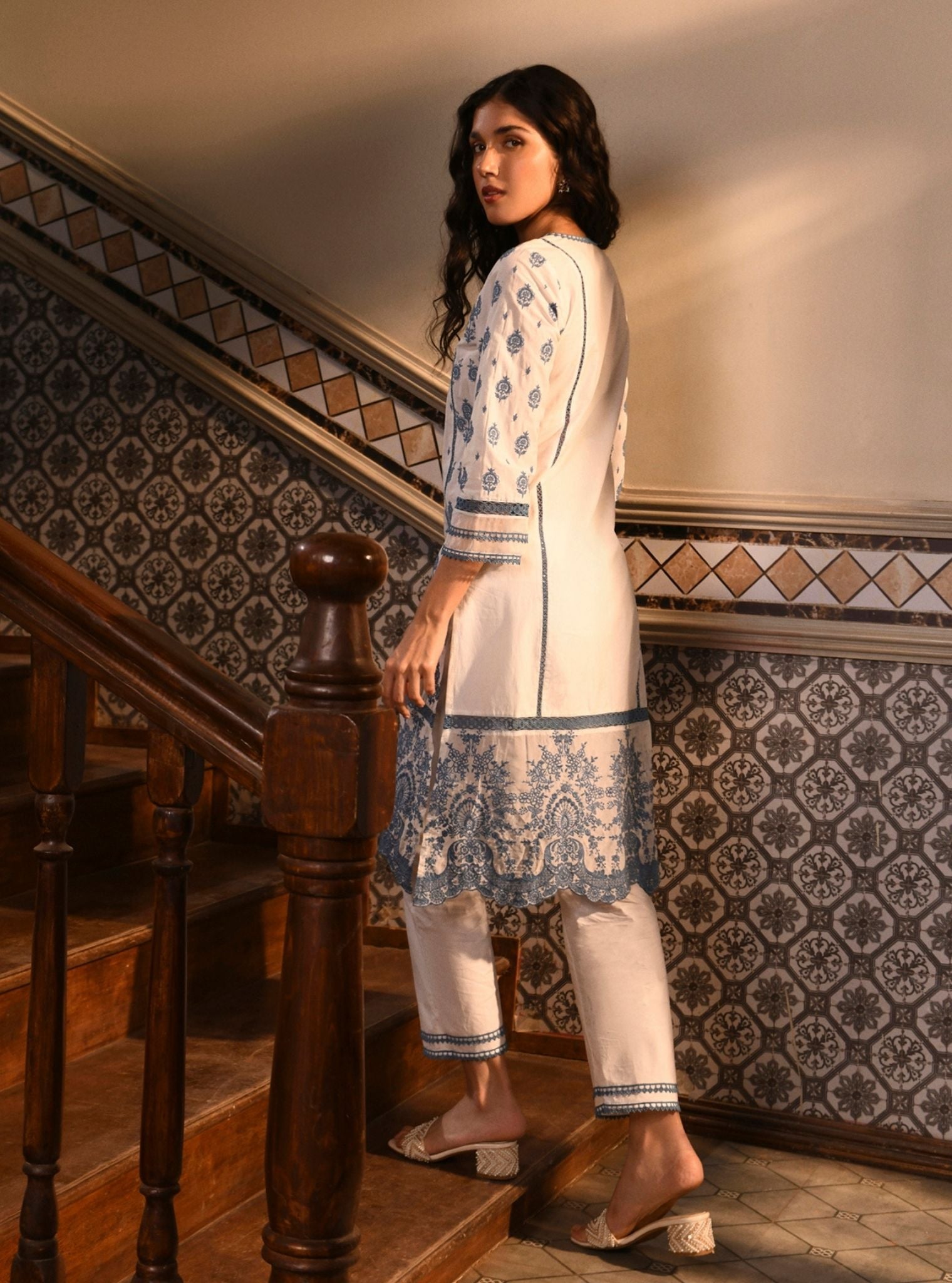 Dinaz Supima Cotton Light Blue Kurta Set