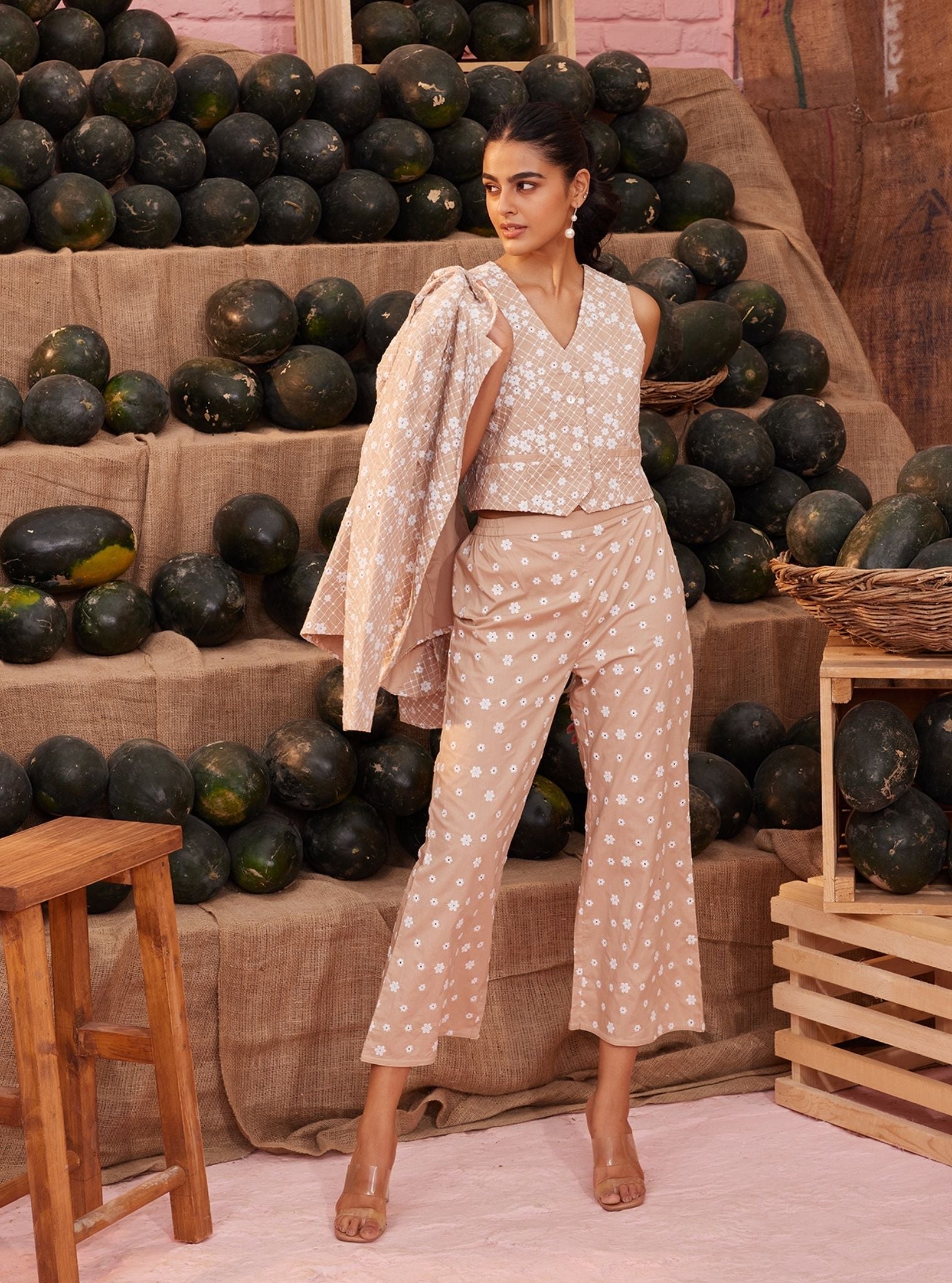 Lara Supima Cotton Beige Co-ord Set