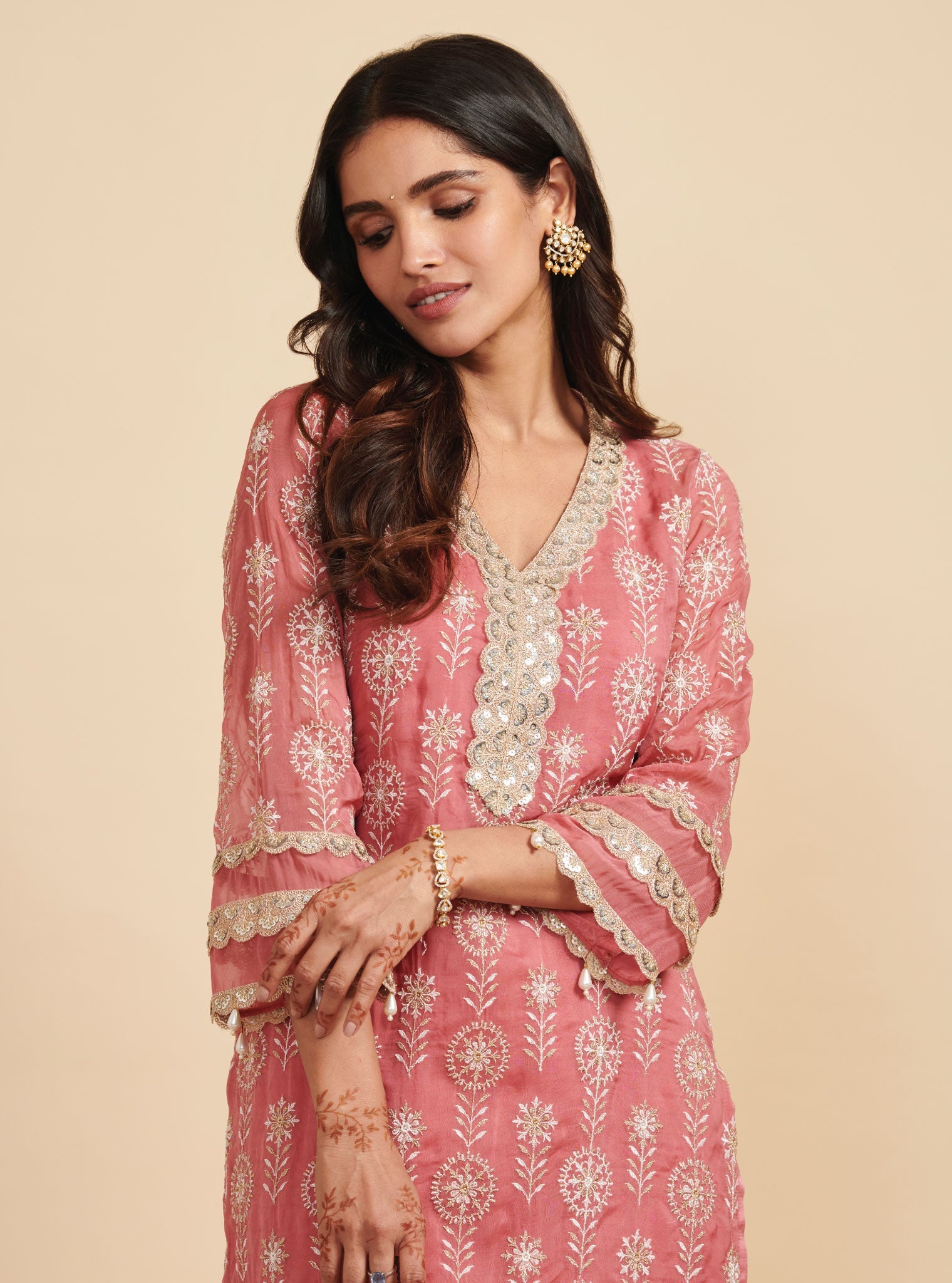 Surma Organza Mauve Kurta Set