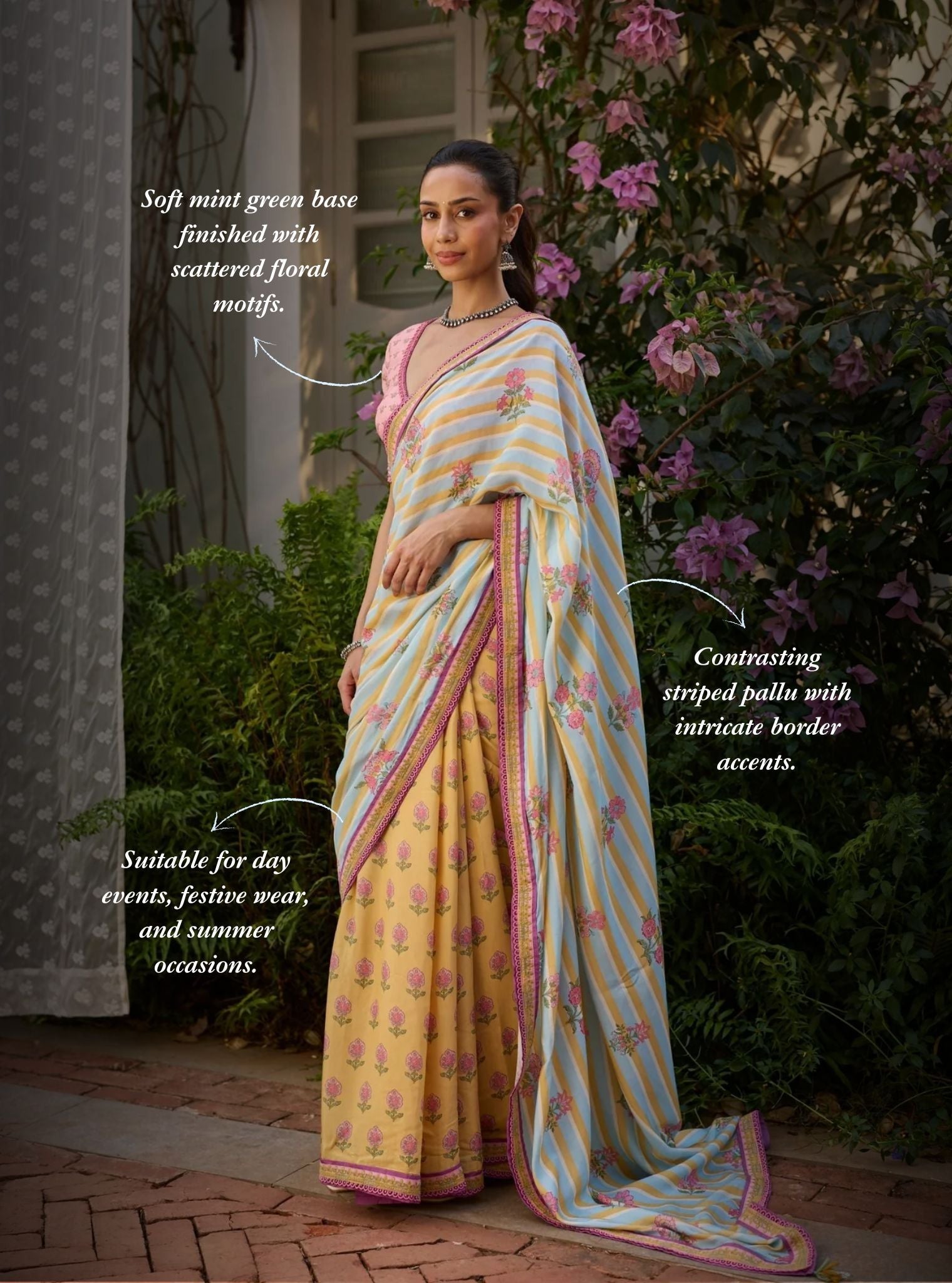 Rava Lawn Printed Yellow Saree
