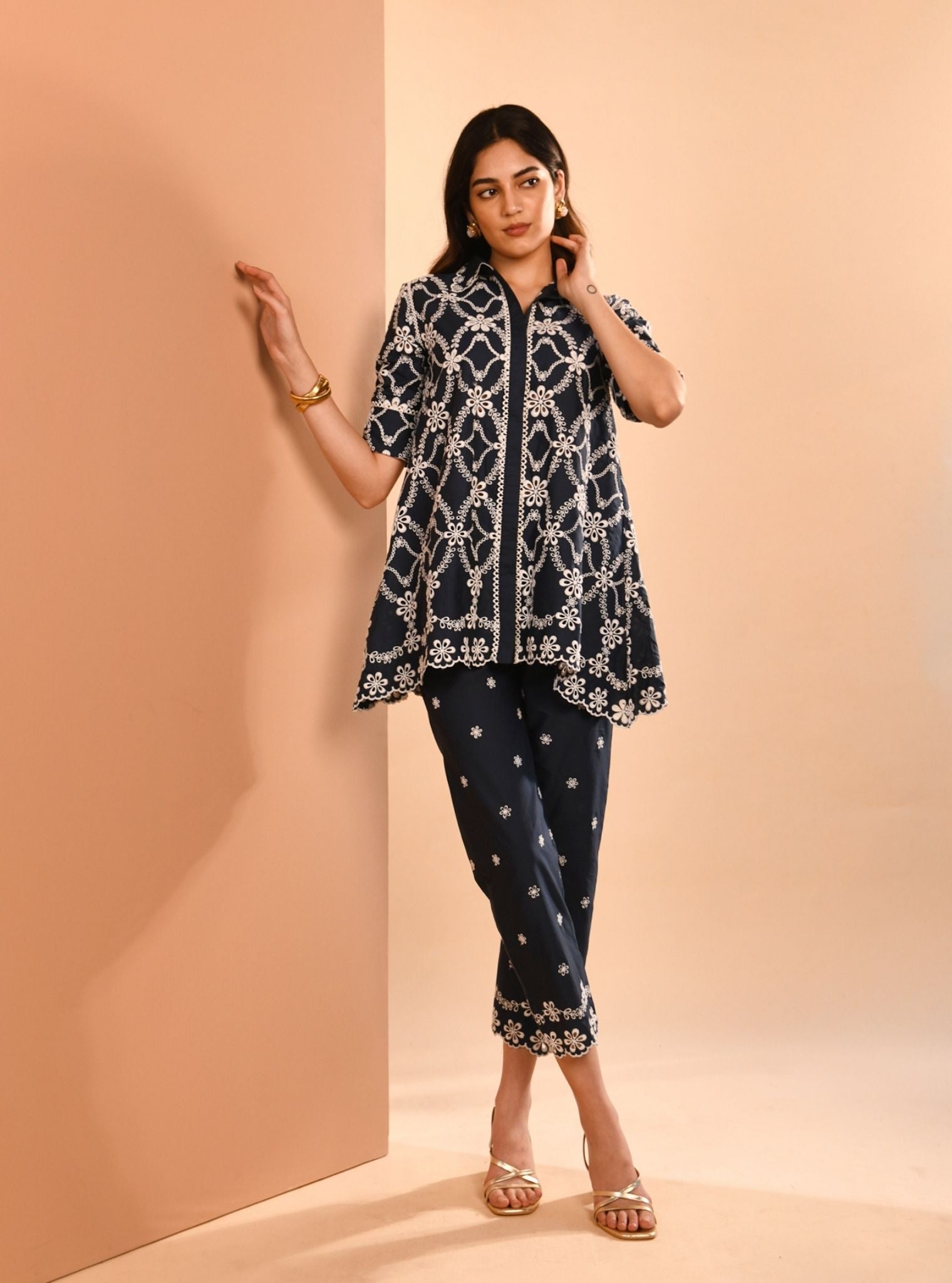 Prue Supima Cotton Navy Co-ord Set