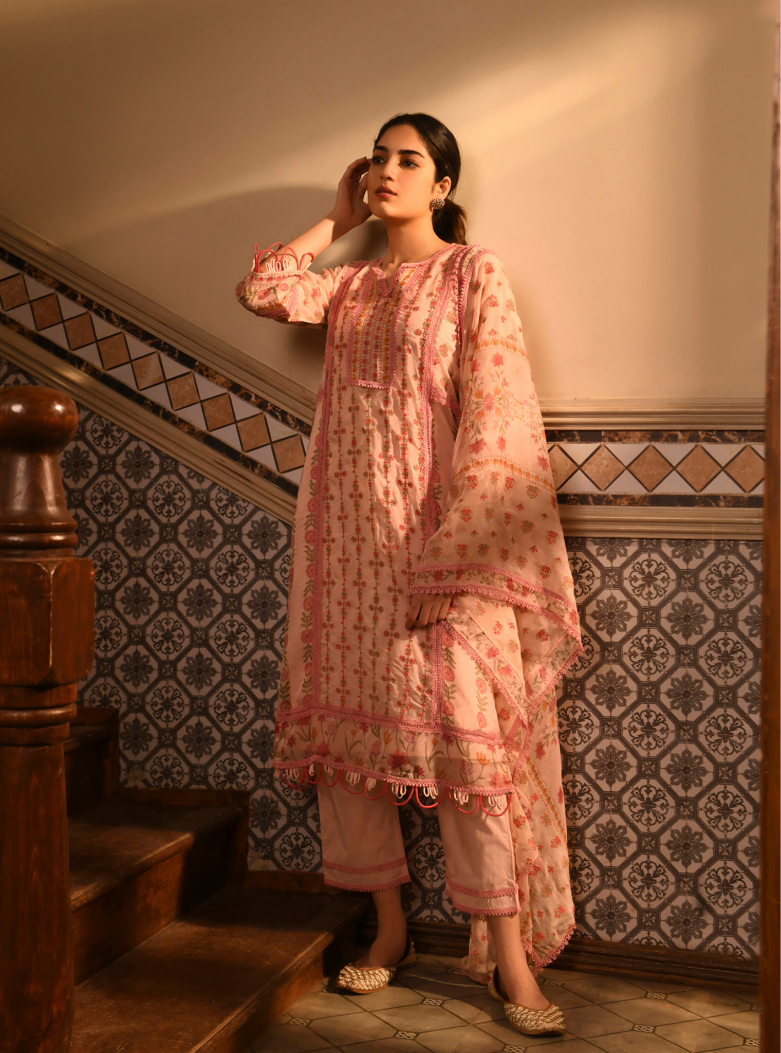 Padmini Organza Pink Kurta Set