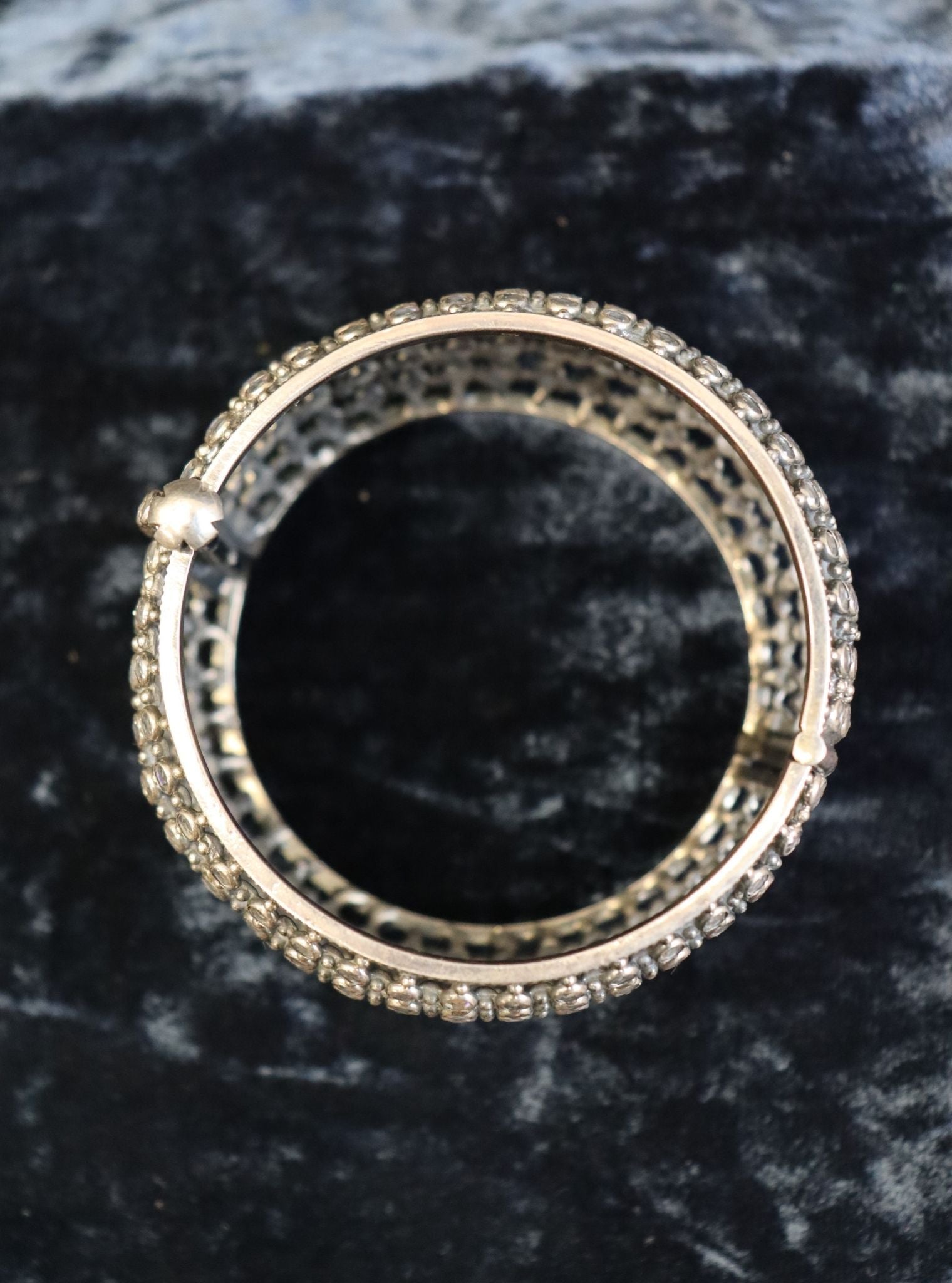 Pure Silver CZ Broad Jaali Kada