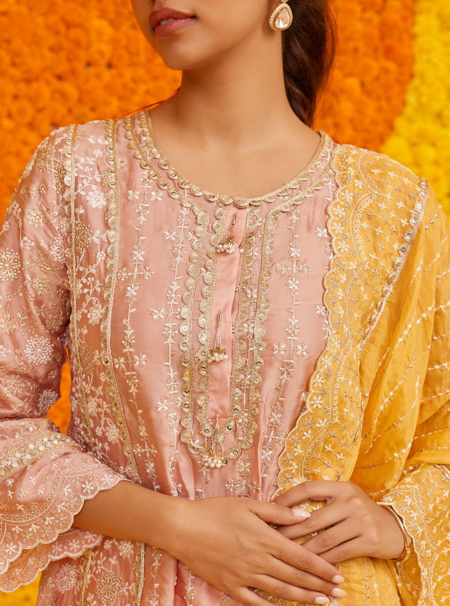 Saathiya Pima Satin Pink Pant
