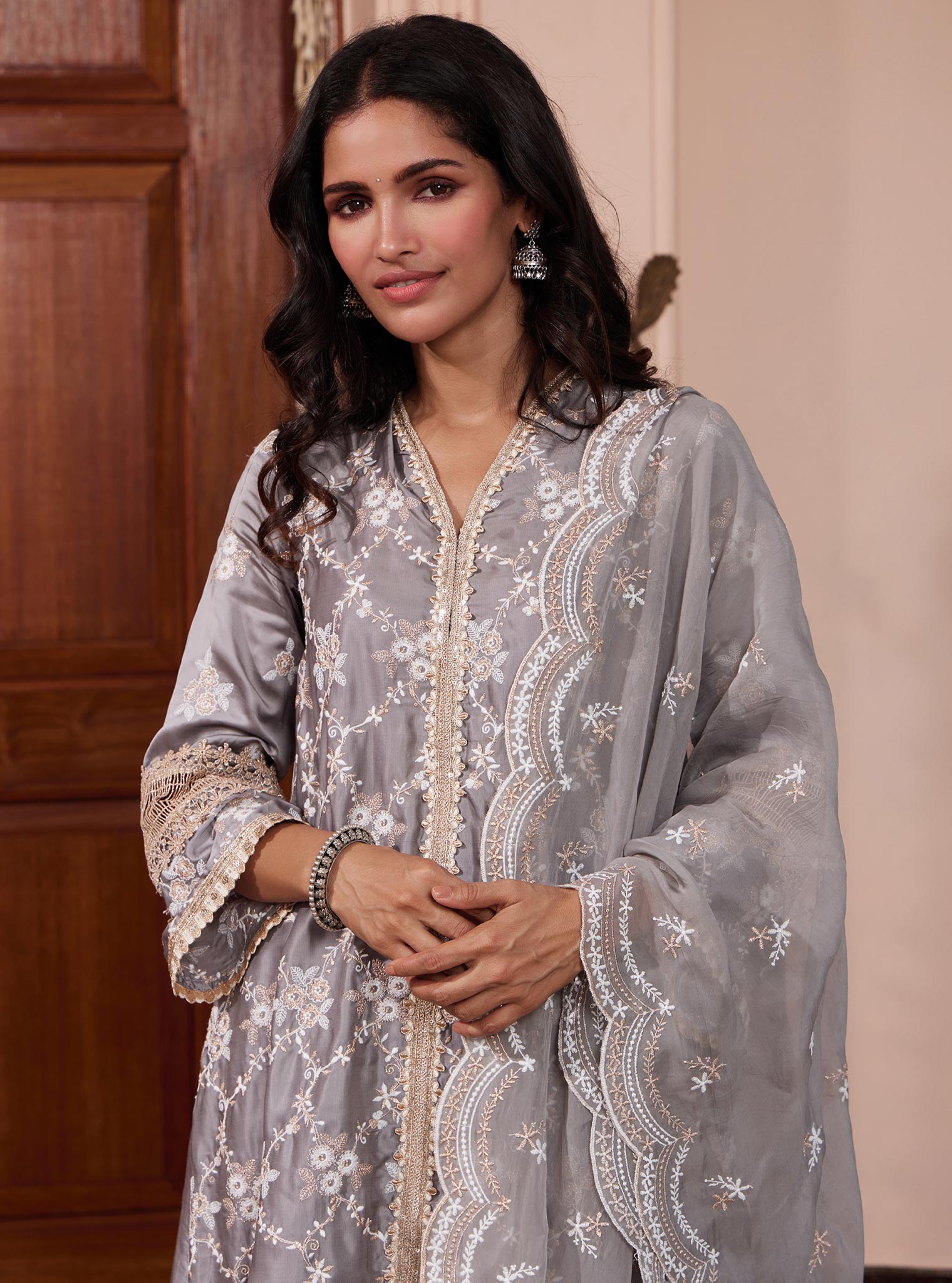 Dvija Cupro Grey Kurta Set