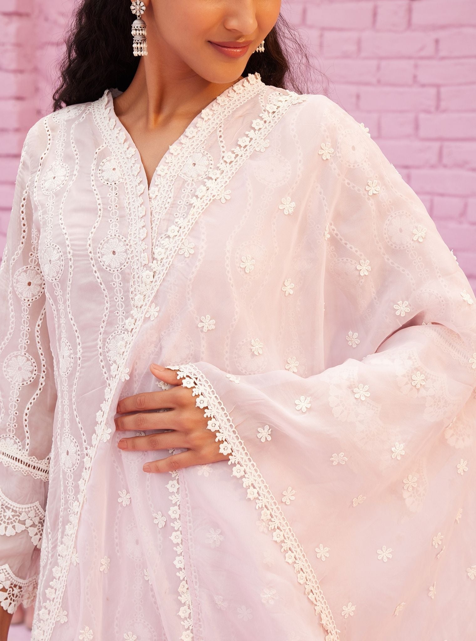 Izetta Organza Dusty Pink Kurta Set