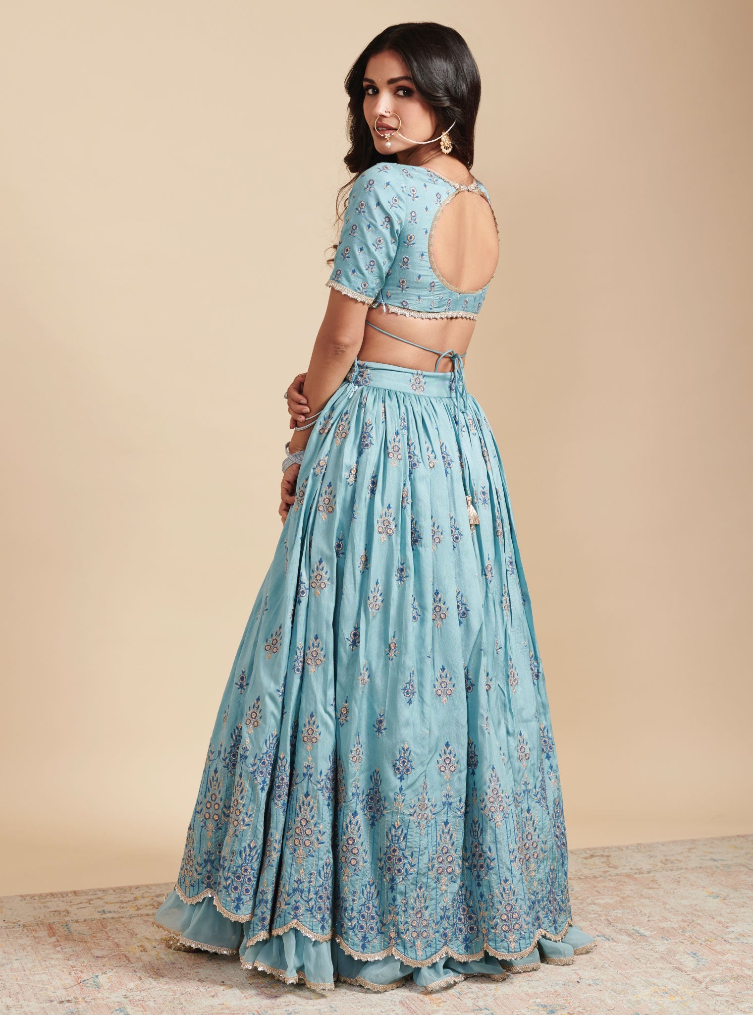 Bahaara Silk Blue Lehenga