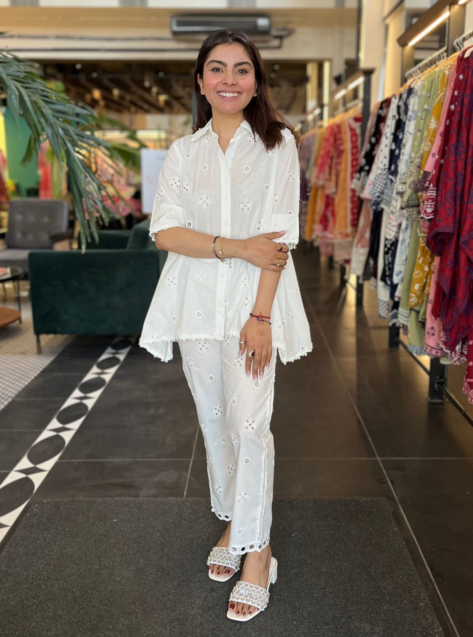 Noemie Supima Cotton White Shirt Co-ord Set