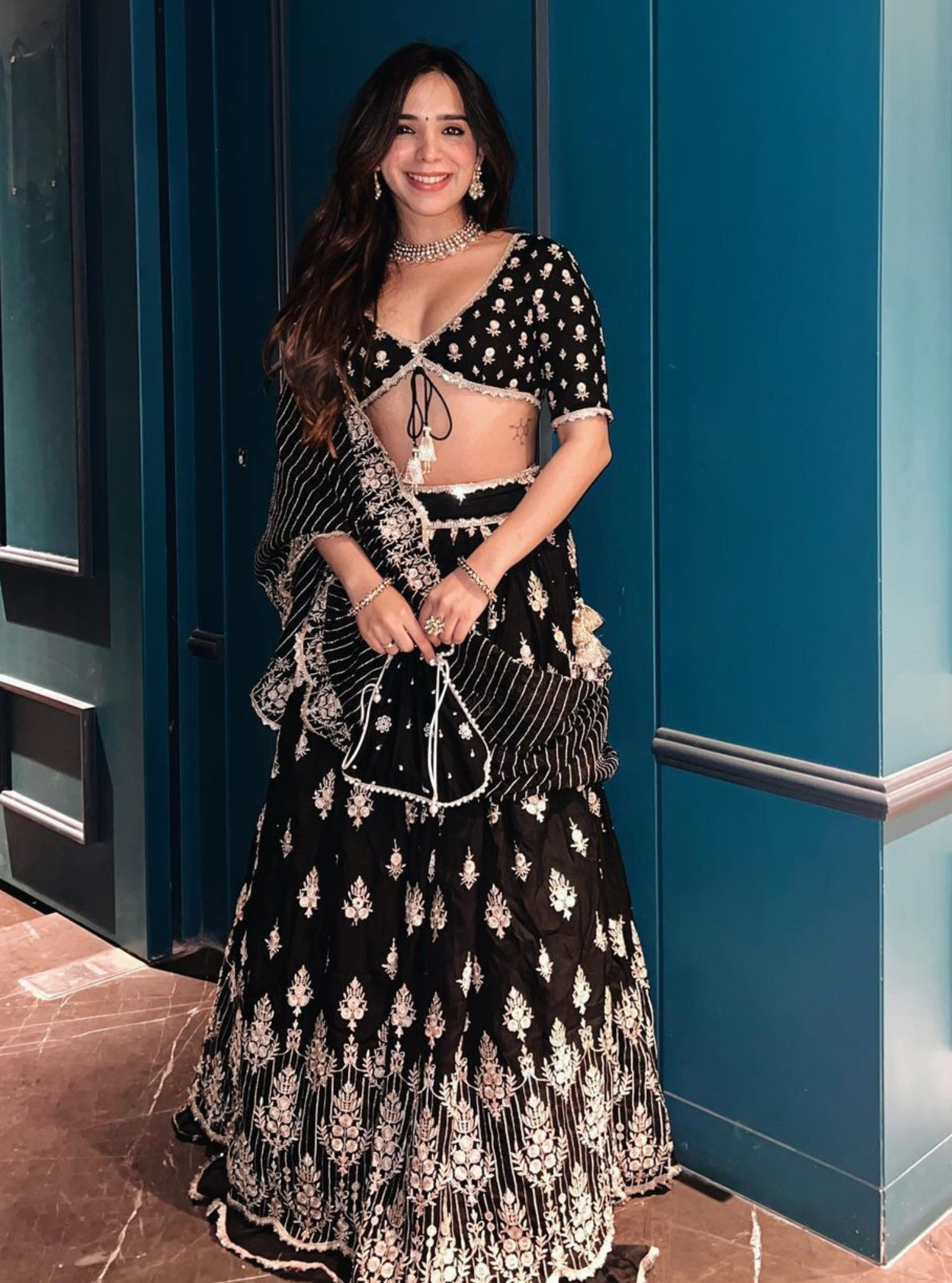Bahaara Silk Black Lehenga